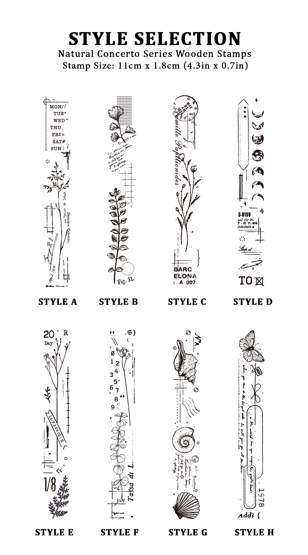 Natural Concerto Wooden Stamps