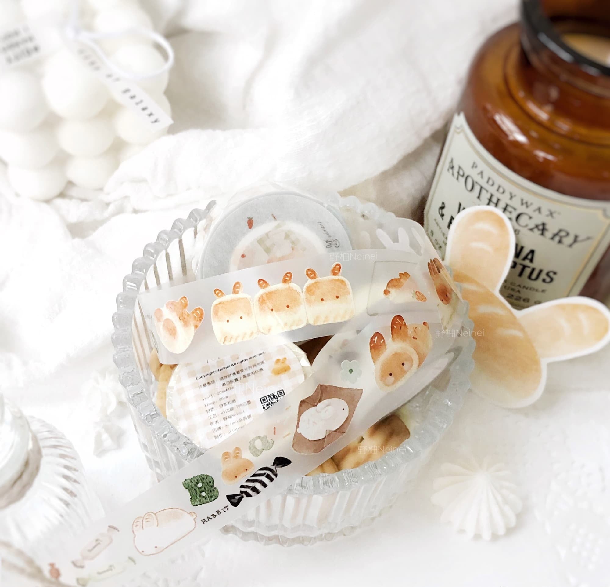 Neinei Illustration Masking Tape: Bunny Loaf