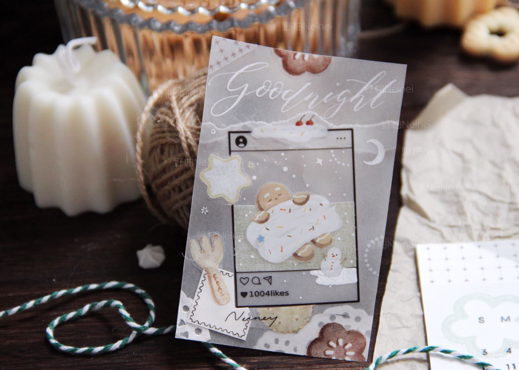 Neinei Illustration Masking Tape: Gingerbread Man
