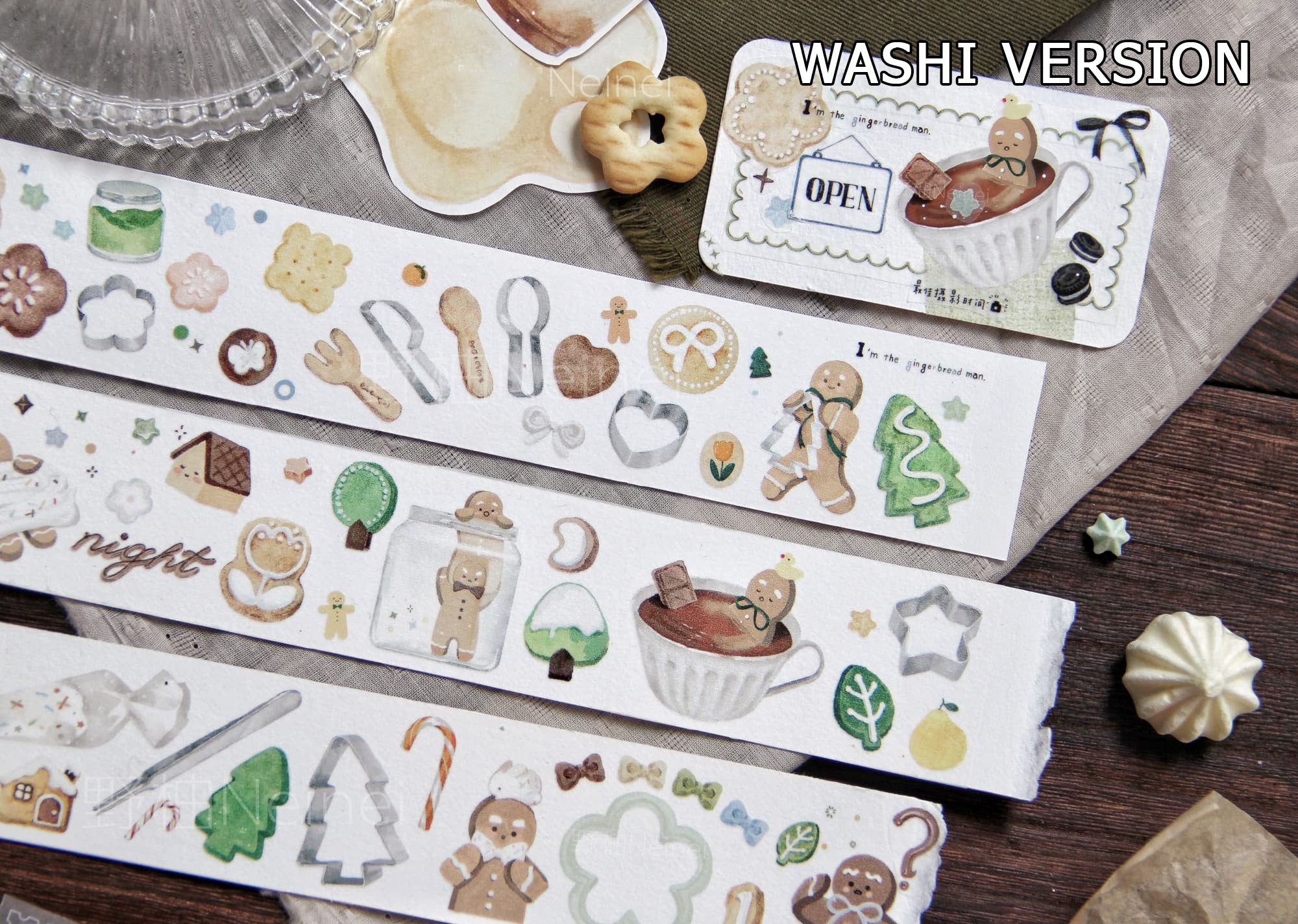 Neinei Illustration Masking Tape: Gingerbread Man