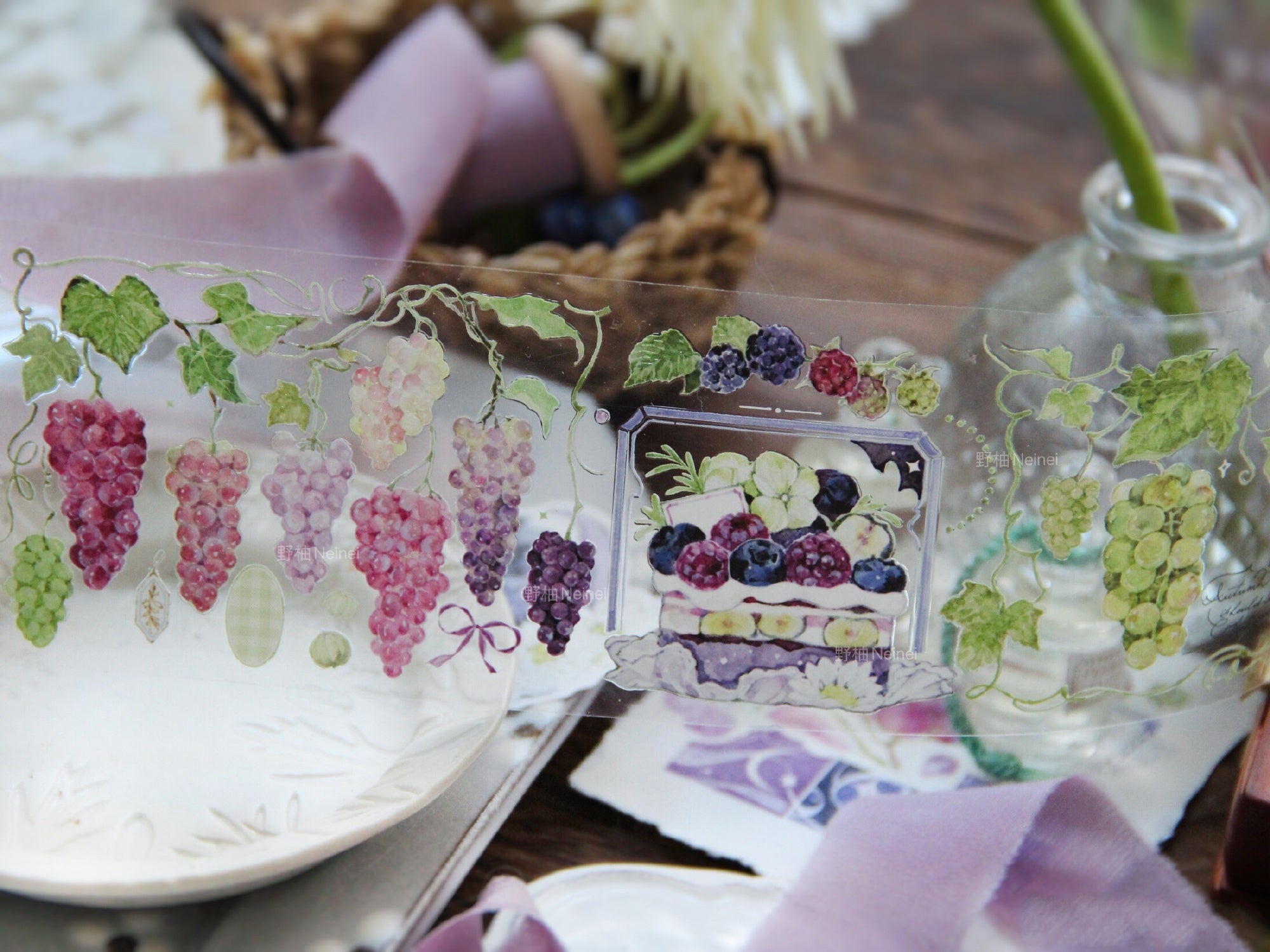 Neinei Illustration Masking Tape: Grapes
