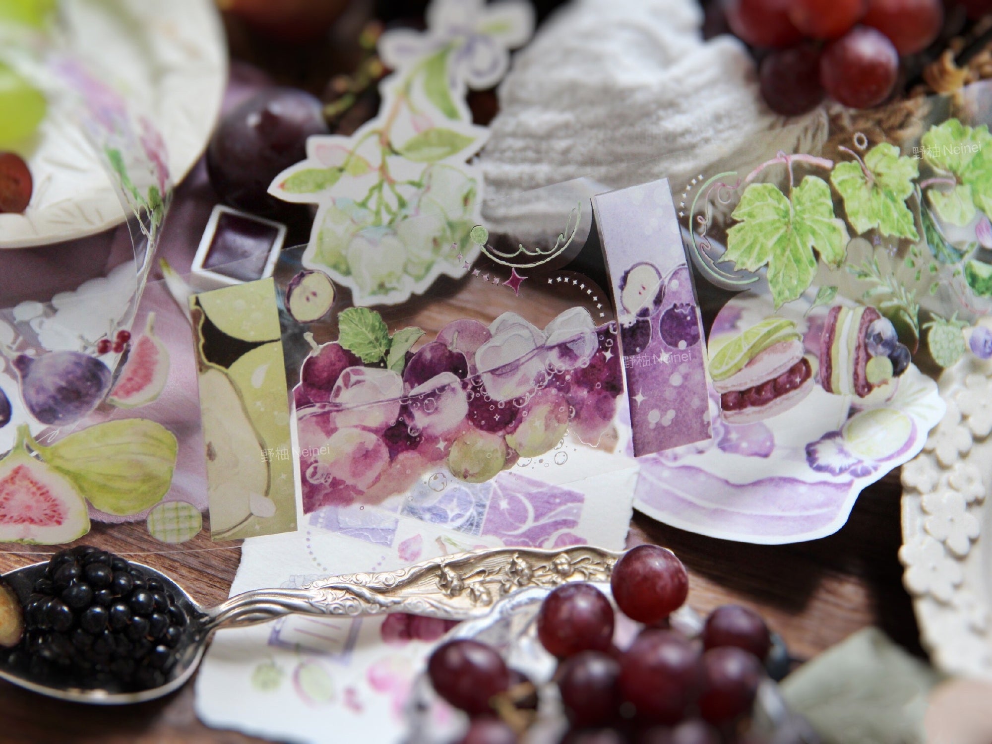 Neinei Illustration Tape Sample: Grapes