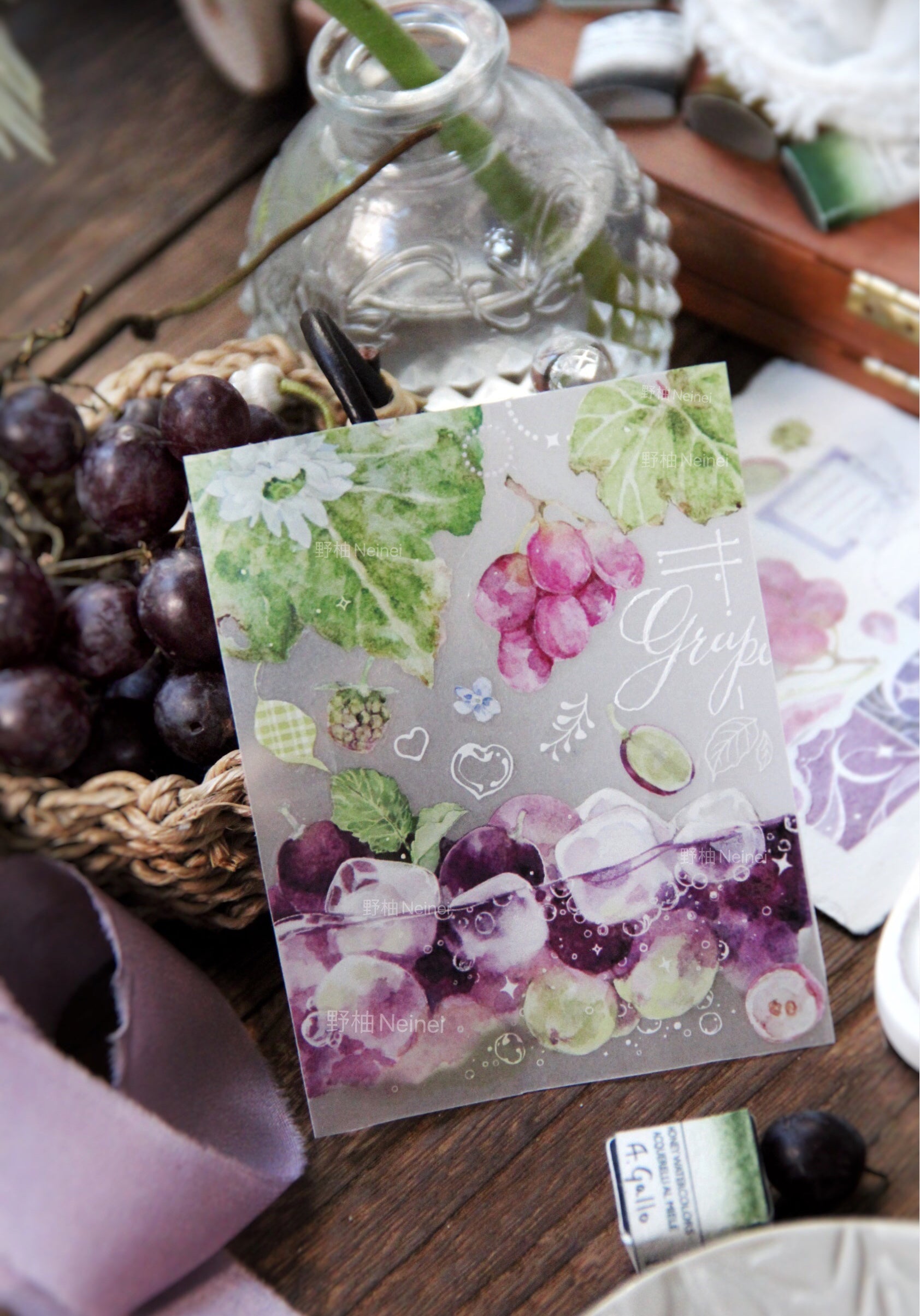 Neinei Illustration Masking Tape: Grapes