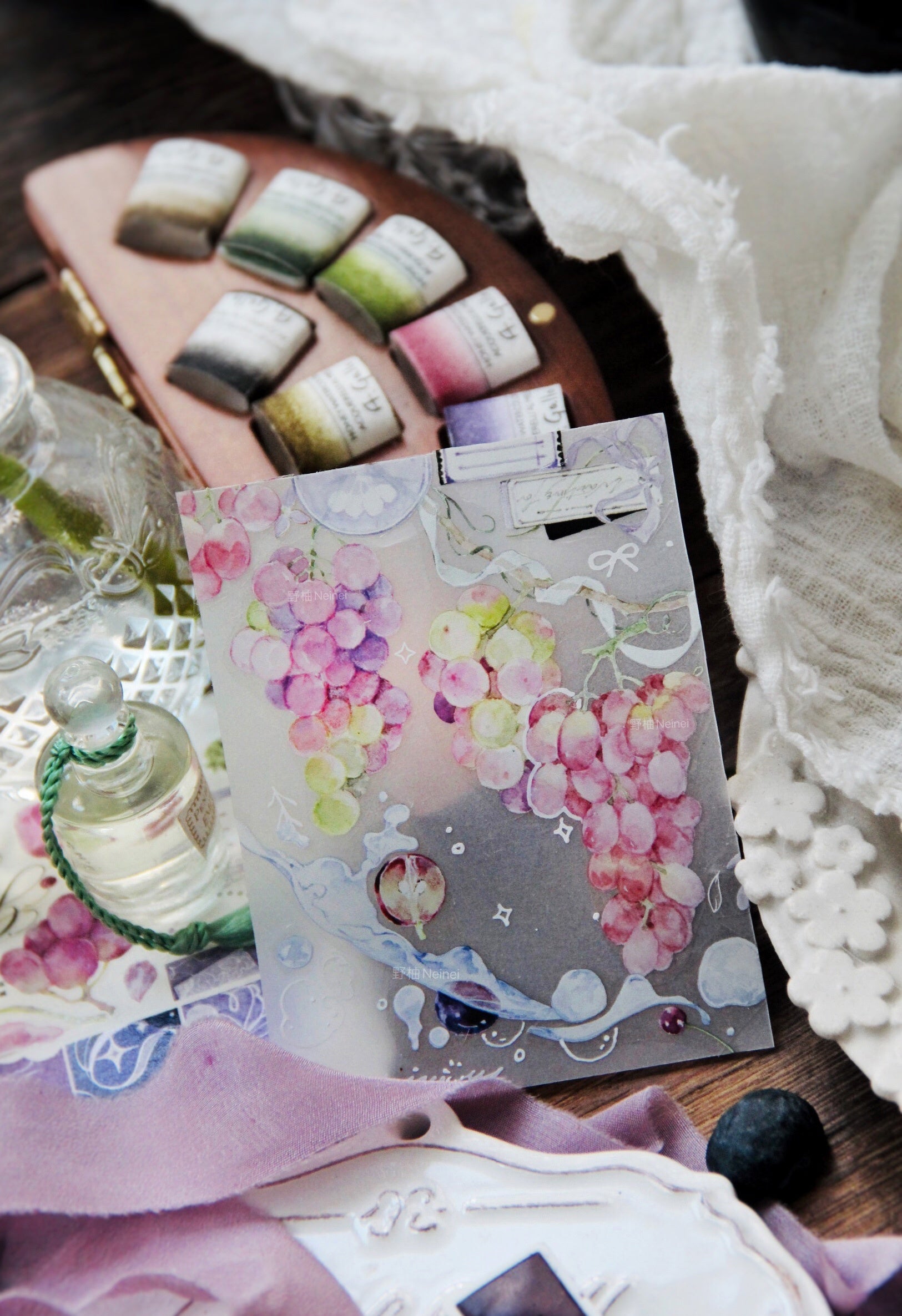 Neinei Illustration Masking Tape: Grapes