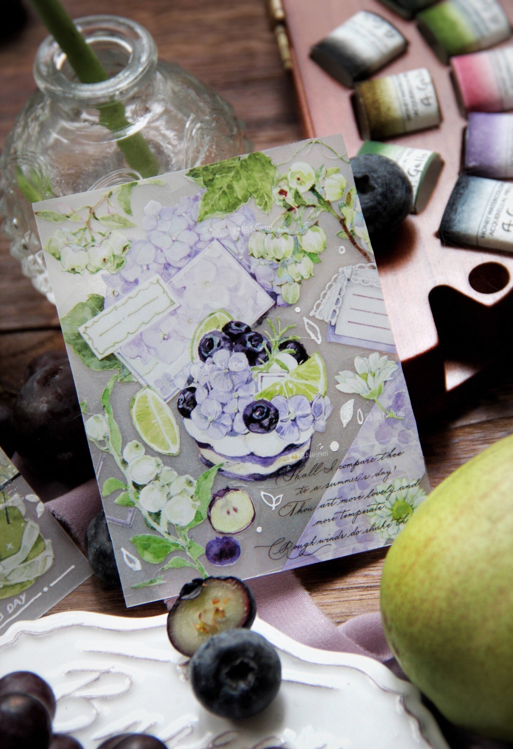 Neinei Illustration Masking Tape: Grapes