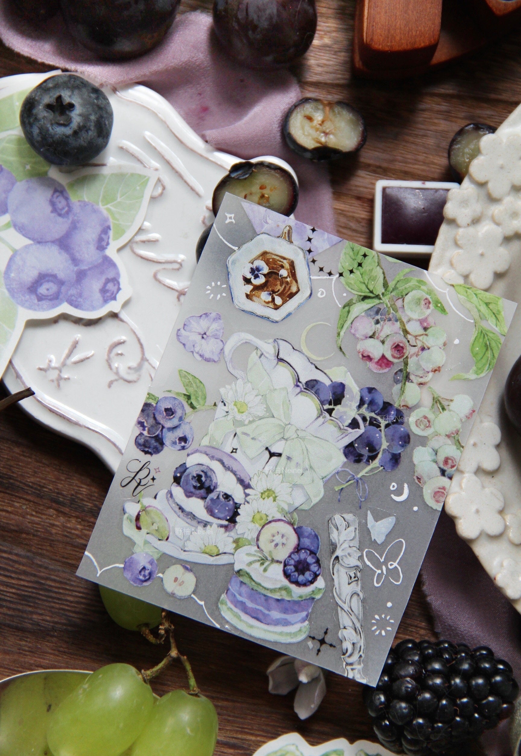 Neinei Illustration Masking Tape: Grapes