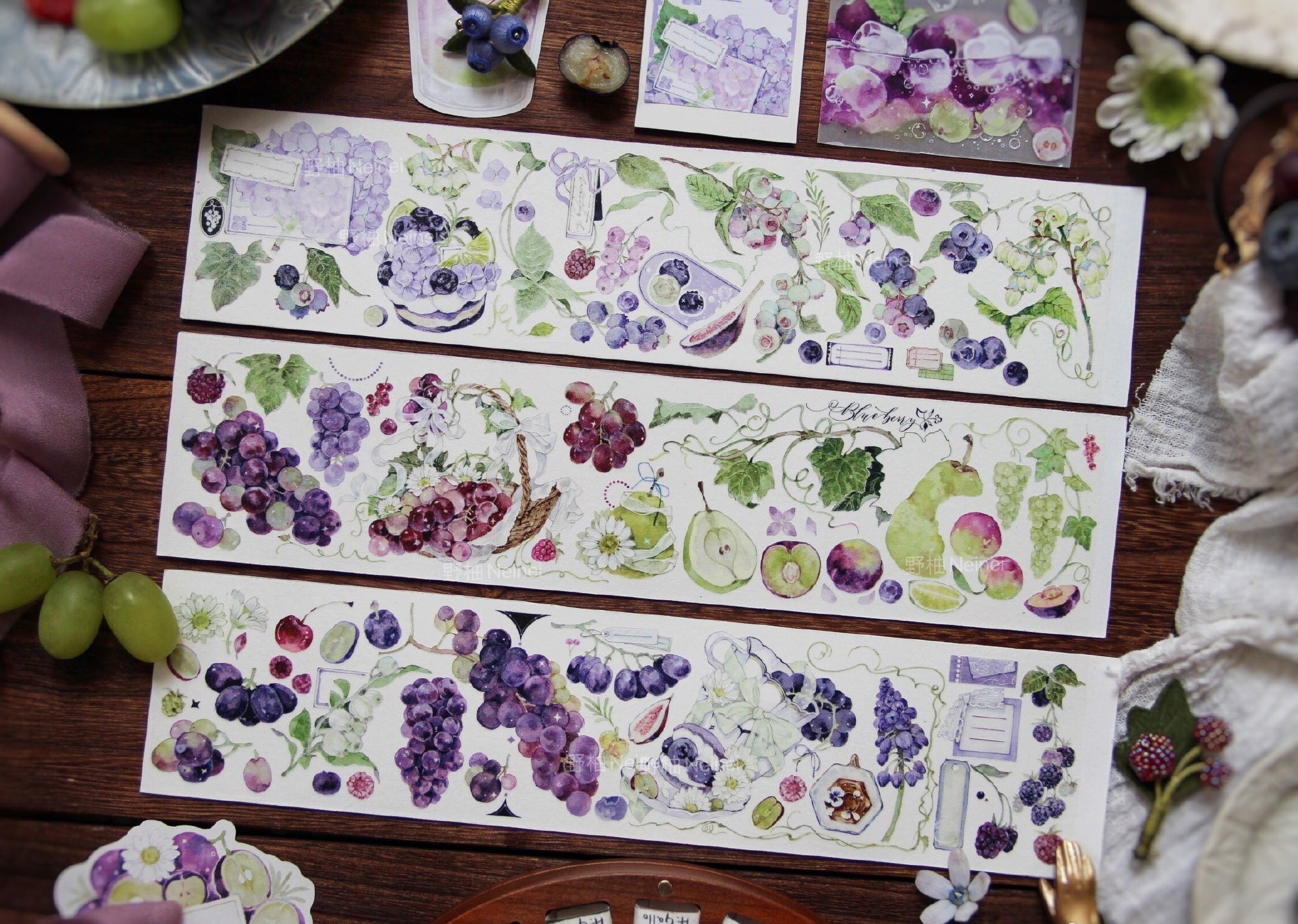 Neinei Illustration Tape Sample: Grapes