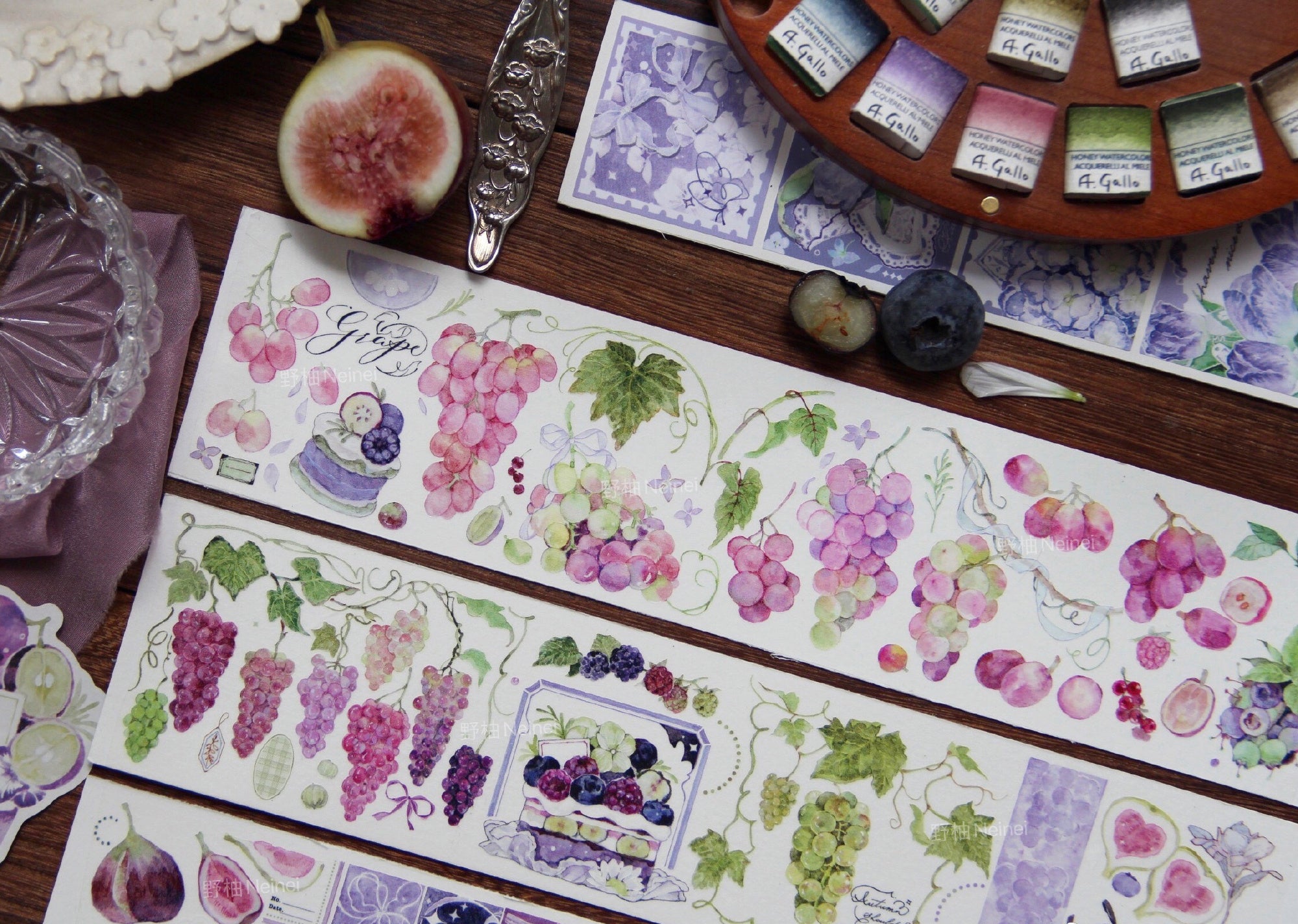 Neinei Illustration Masking Tape: Grapes