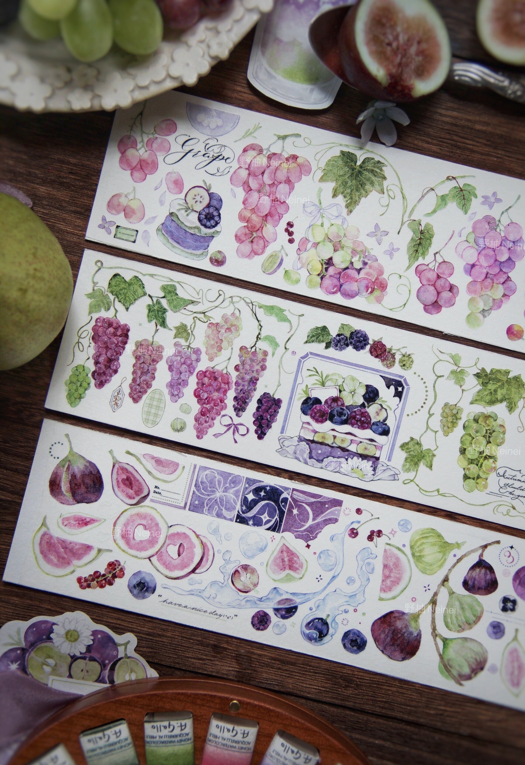 Neinei Illustration Masking Tape: Grapes