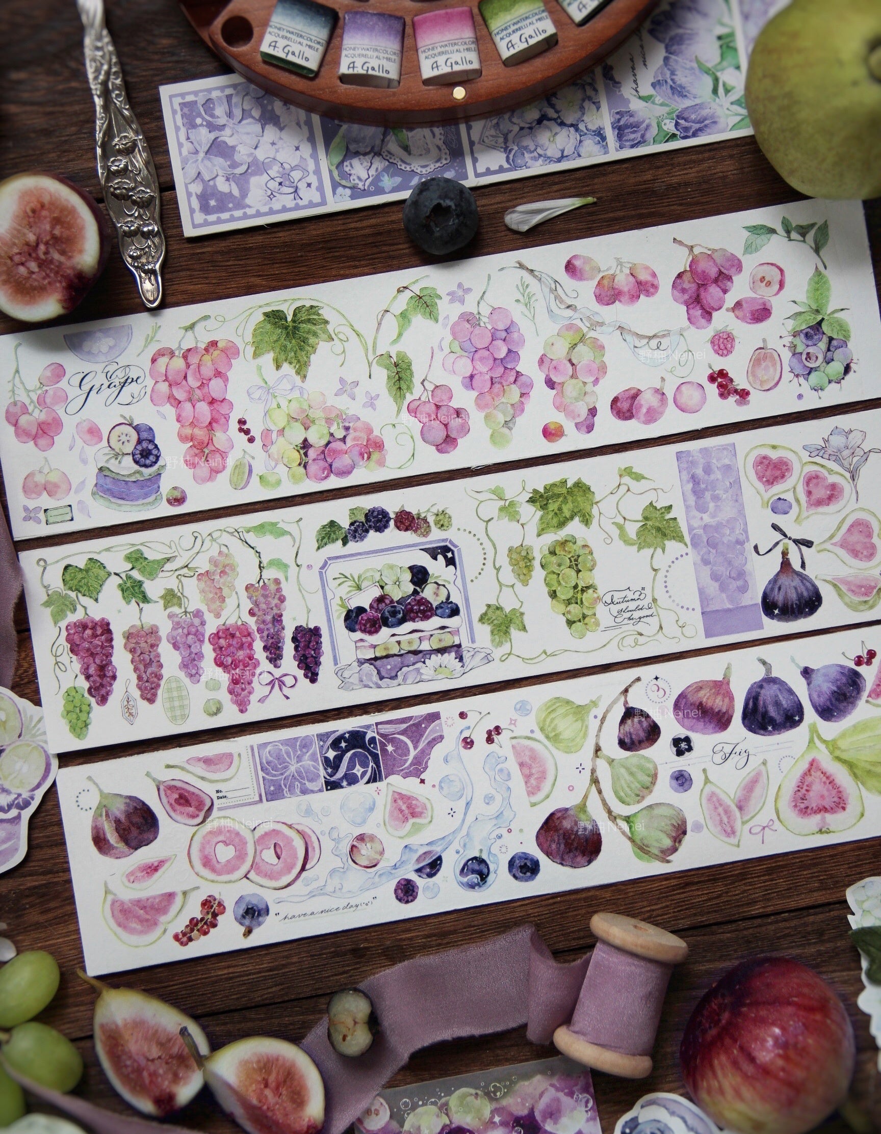 Neinei Illustration Masking Tape: Grapes