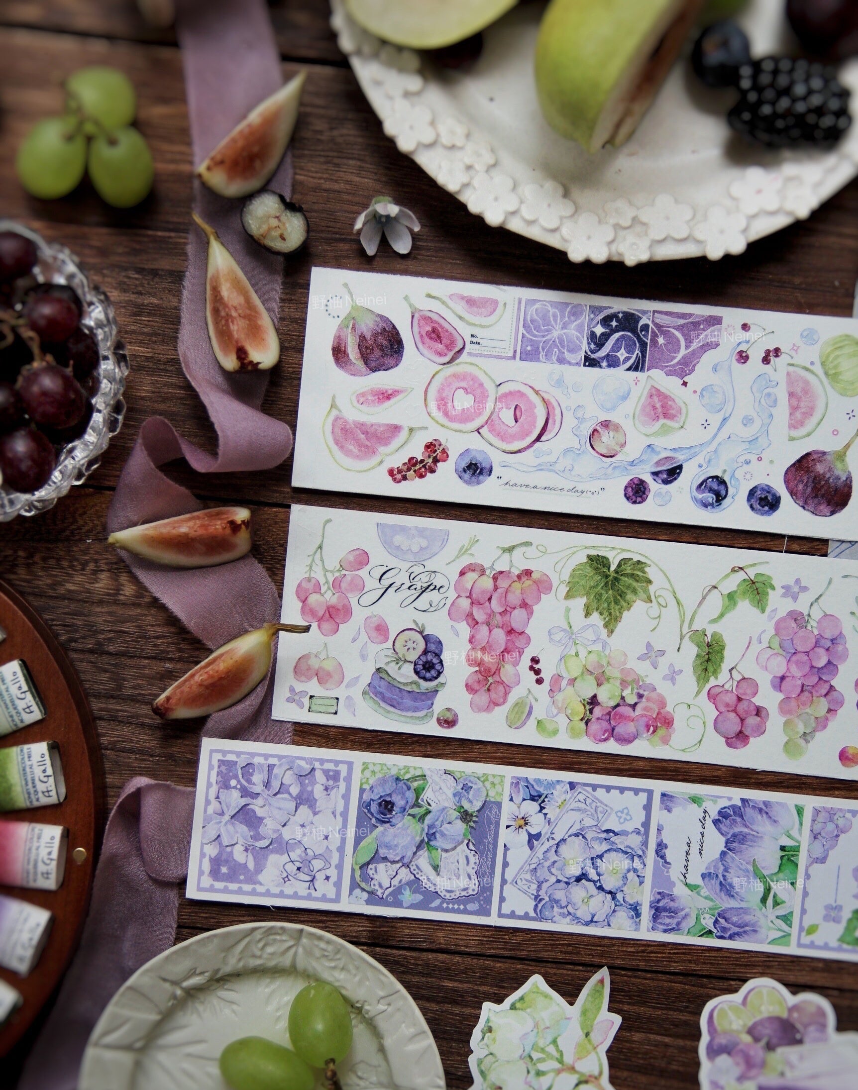Neinei Illustration Masking Tape: Grapes