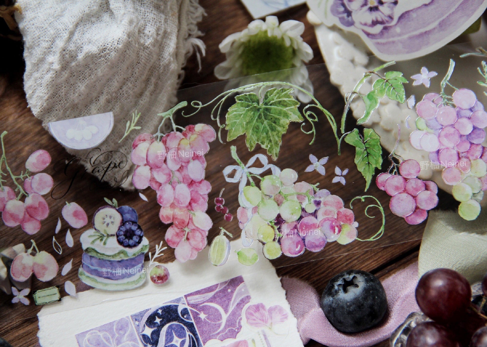 Neinei Illustration Masking Tape: Grapes