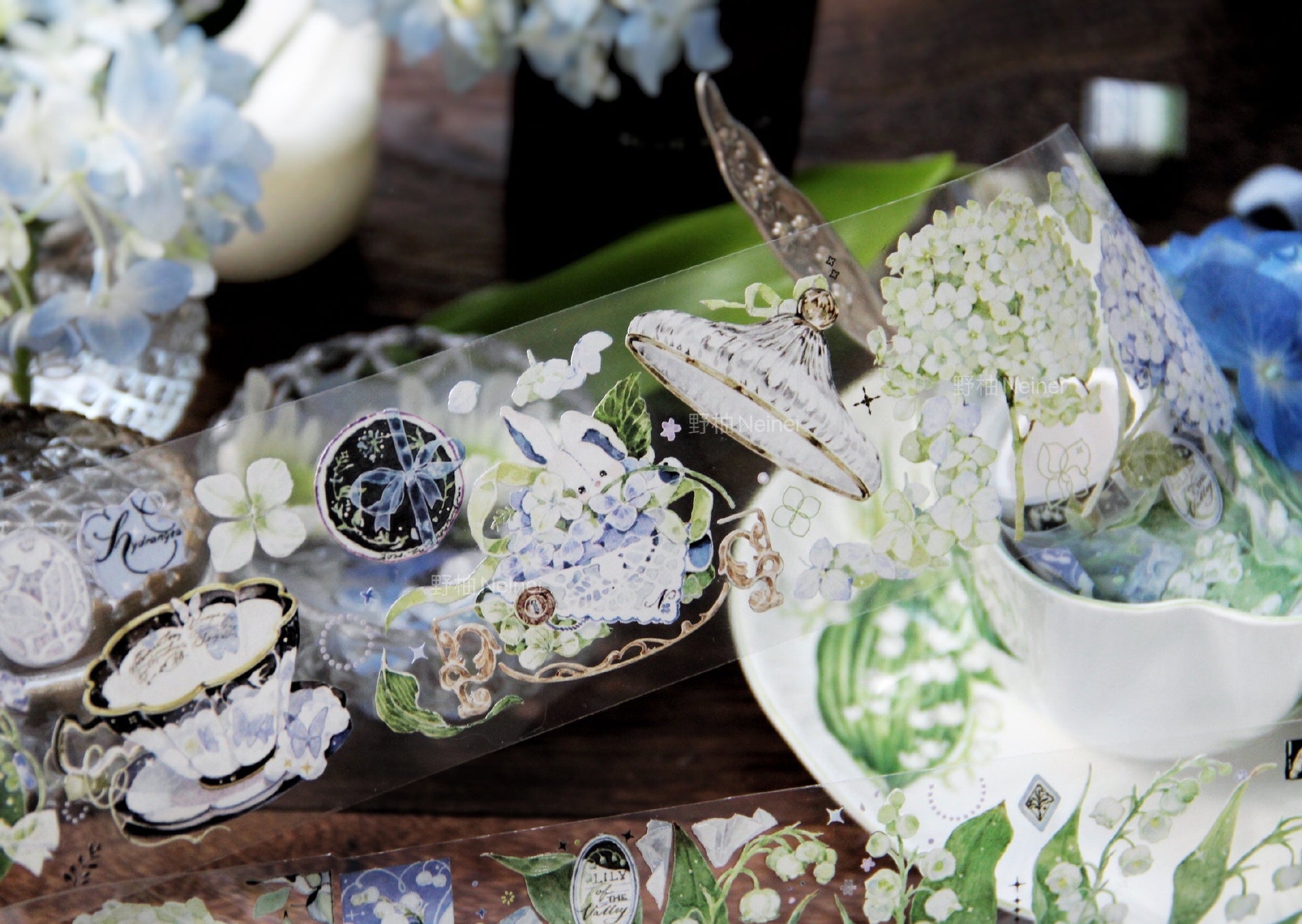 Neinei Illustration Masking Tape: Hydrangea