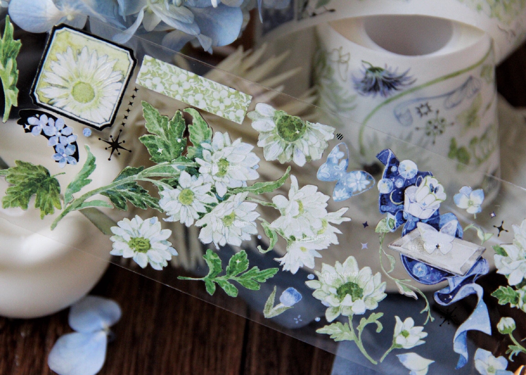 Neinei Illustration Masking Tape: Hydrangea