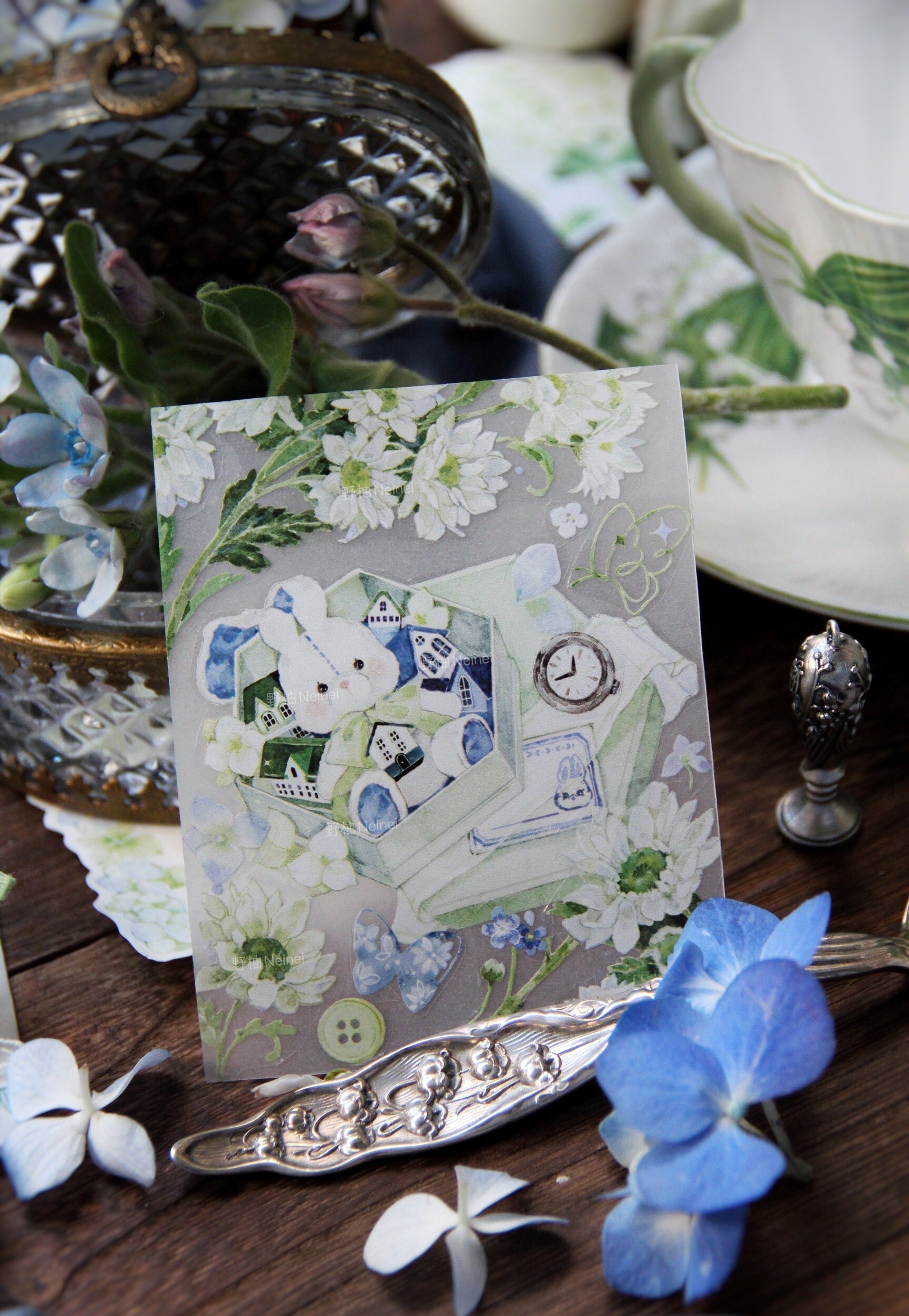 Neinei Illustration Masking Tape: Hydrangea