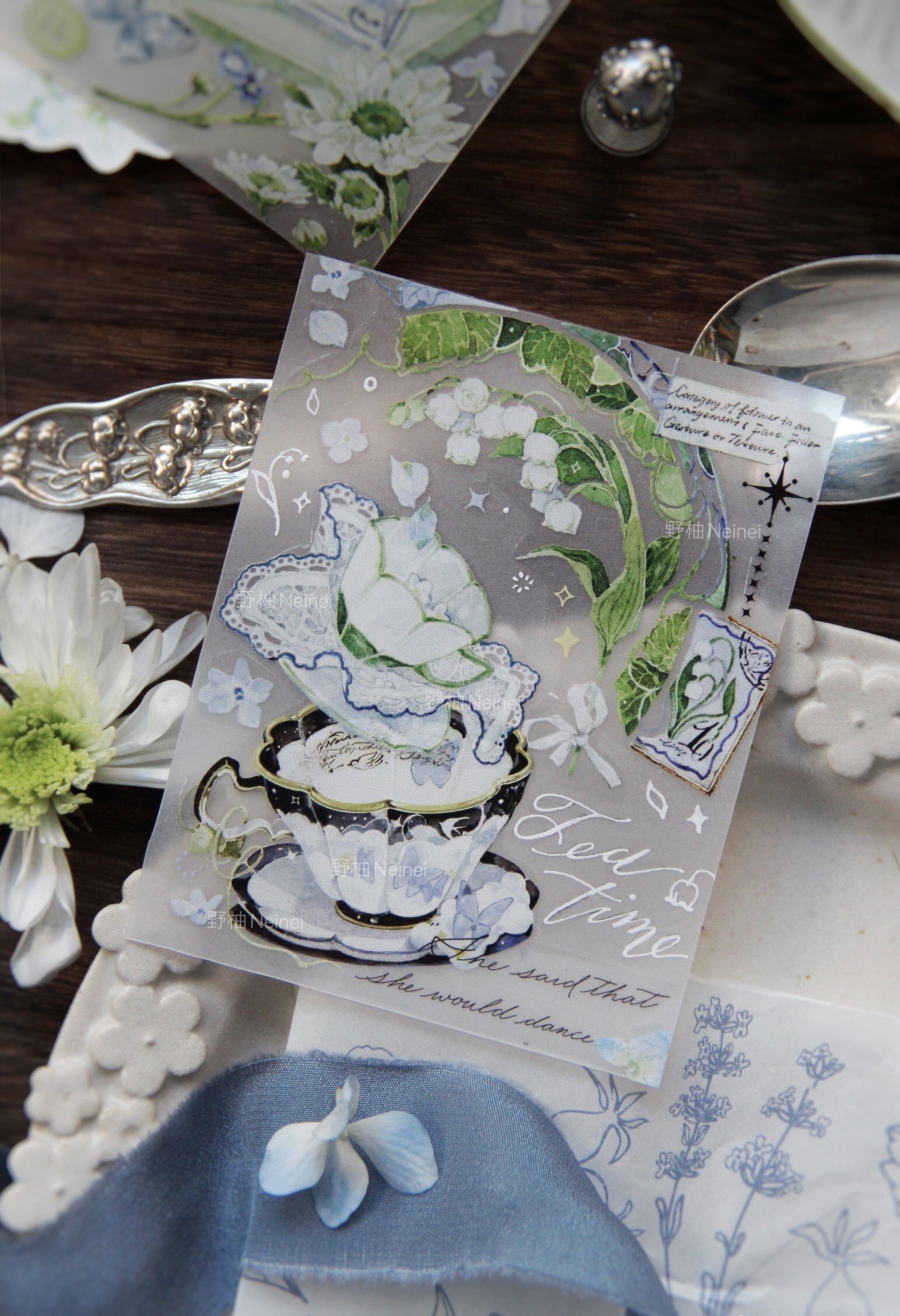 Neinei Illustration Masking Tape: Hydrangea