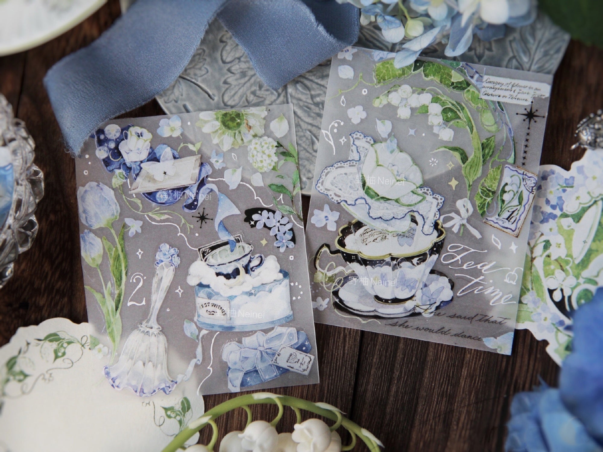 Neinei Illustration Masking Tape: Hydrangea