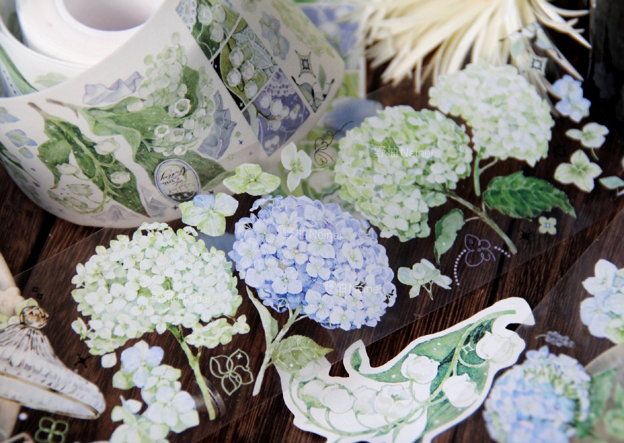 Neinei Illustration Masking Tape: Hydrangea
