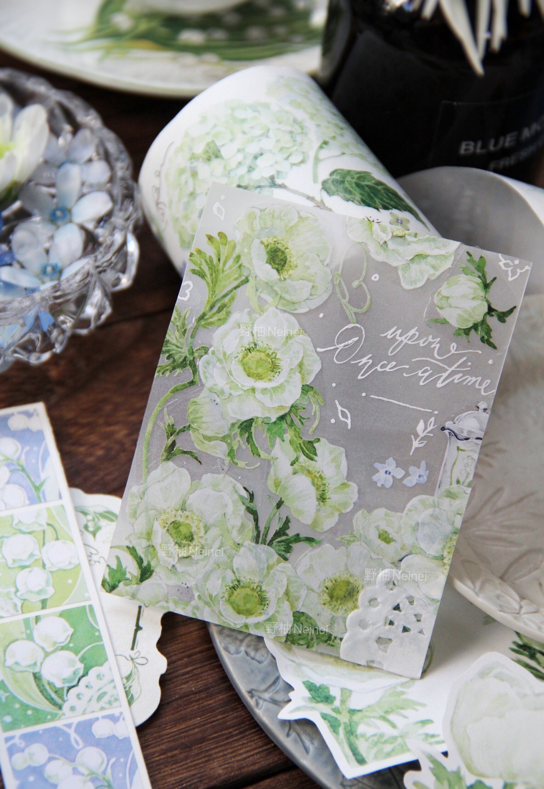 Neinei Illustration Masking Tape: Hydrangea