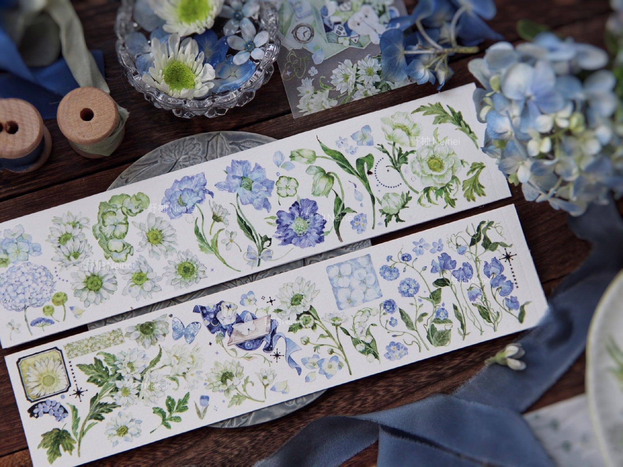 Neinei Illustration Masking Tape: Hydrangea