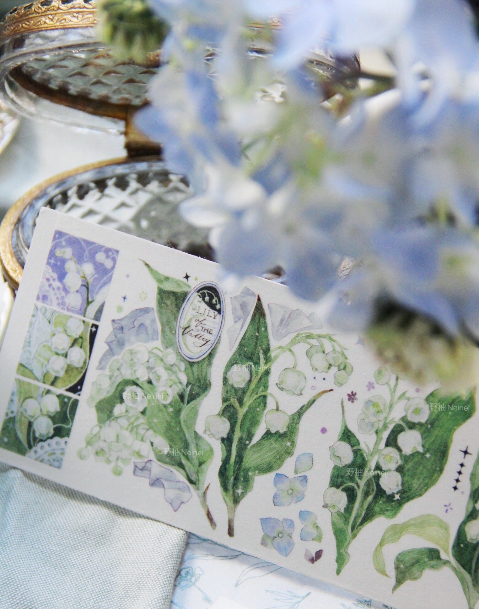 Neinei Illustration Masking Tape: Hydrangea