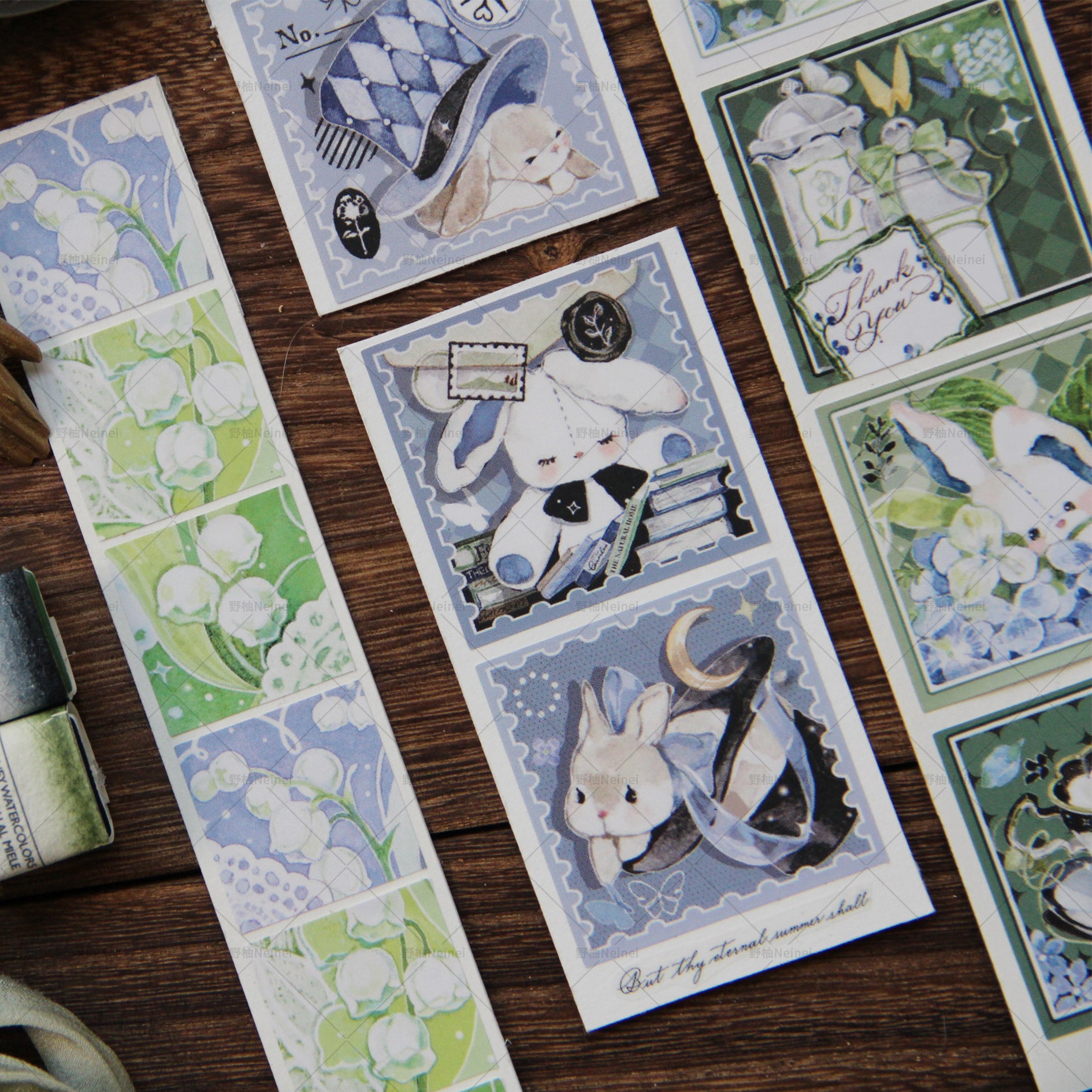 Neinei Illustration Sticker Rolls: Fruits and Flowers Series