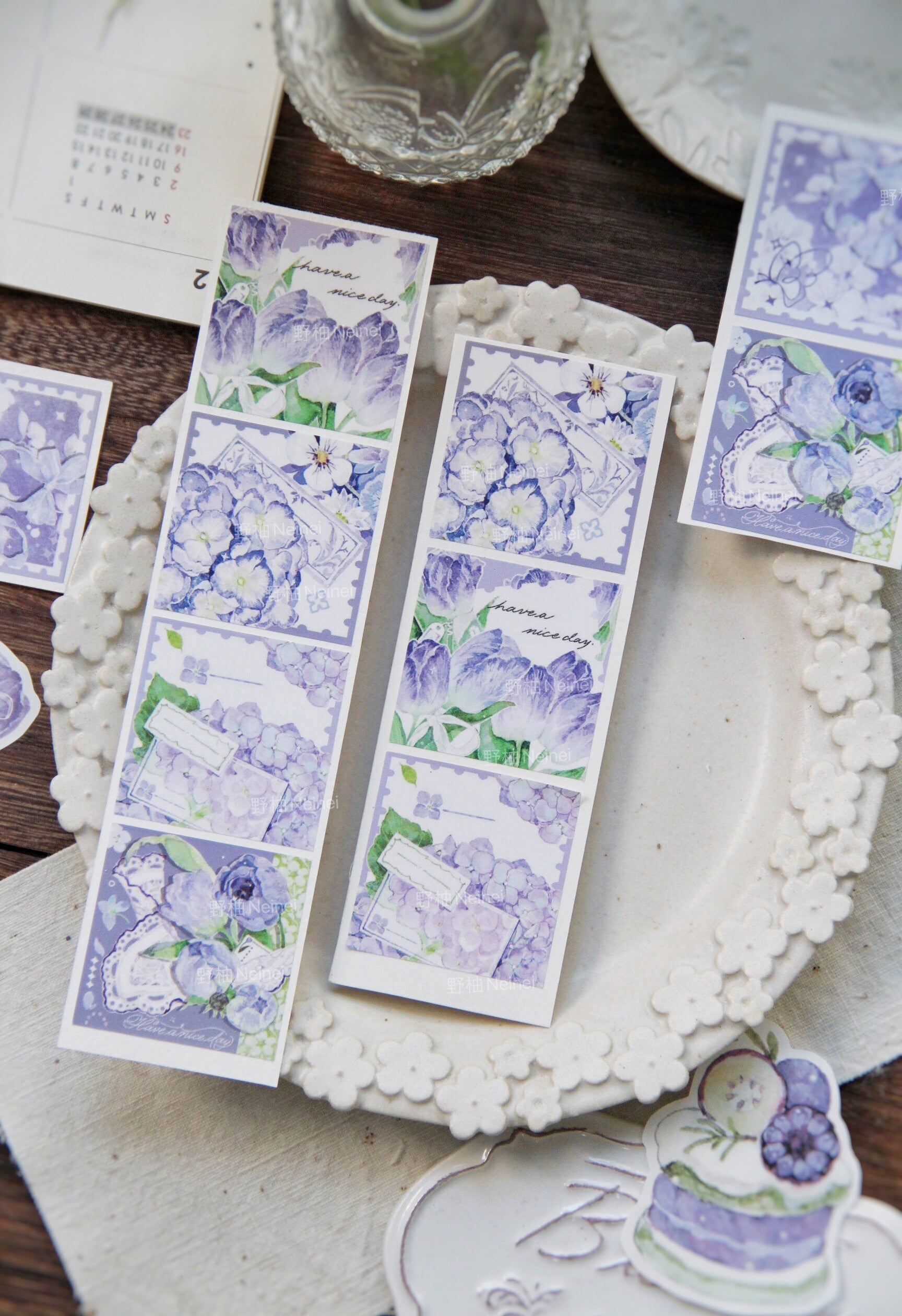 Neinei Illustration Sticker Rolls: Fruits and Flowers Series