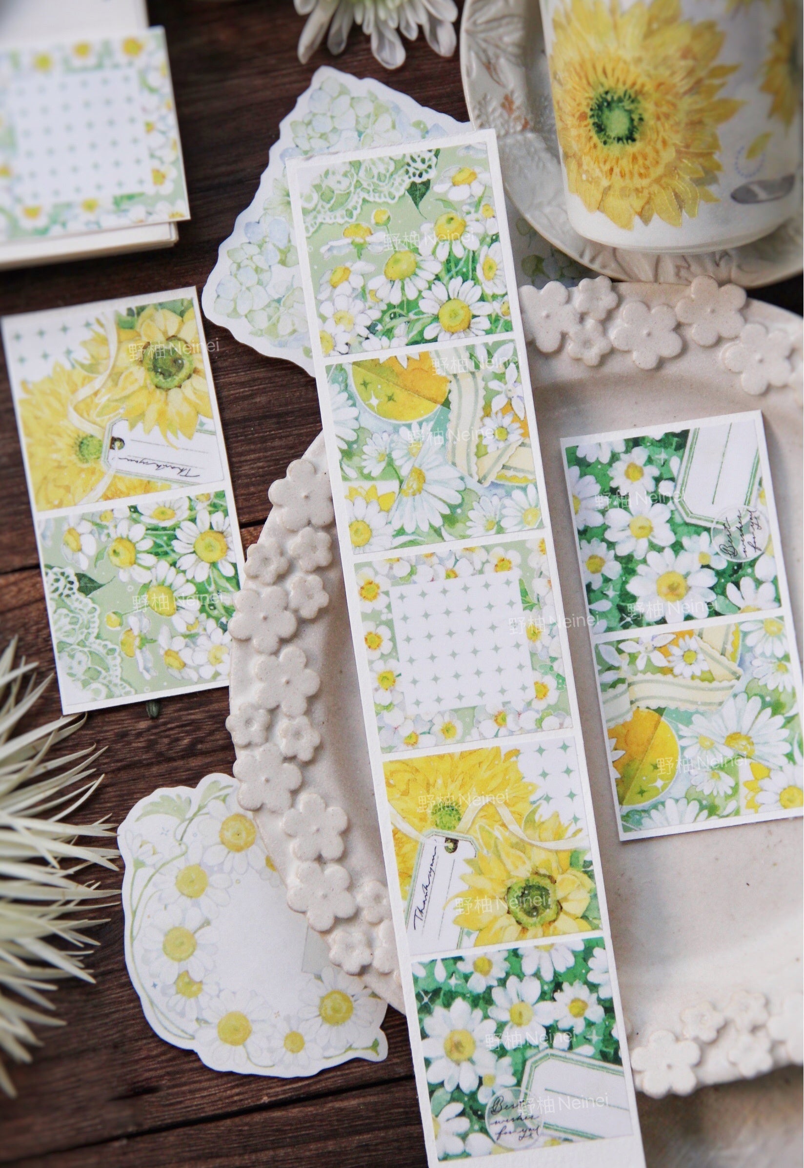 Neinei Illustration Sticker Rolls: Fruits and Flowers Series