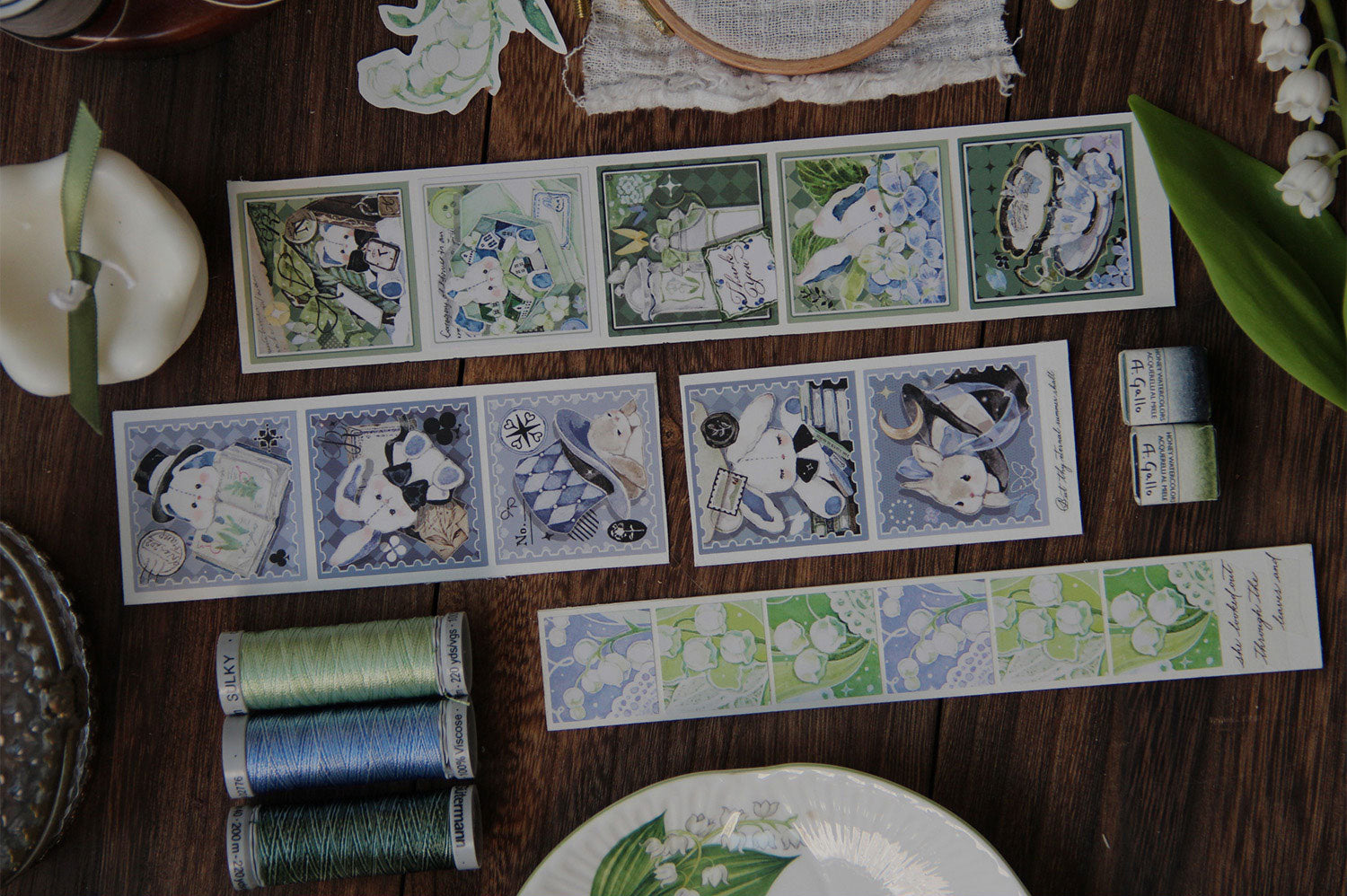Neinei Illustration Sticker Rolls: Fruits and Flowers Series