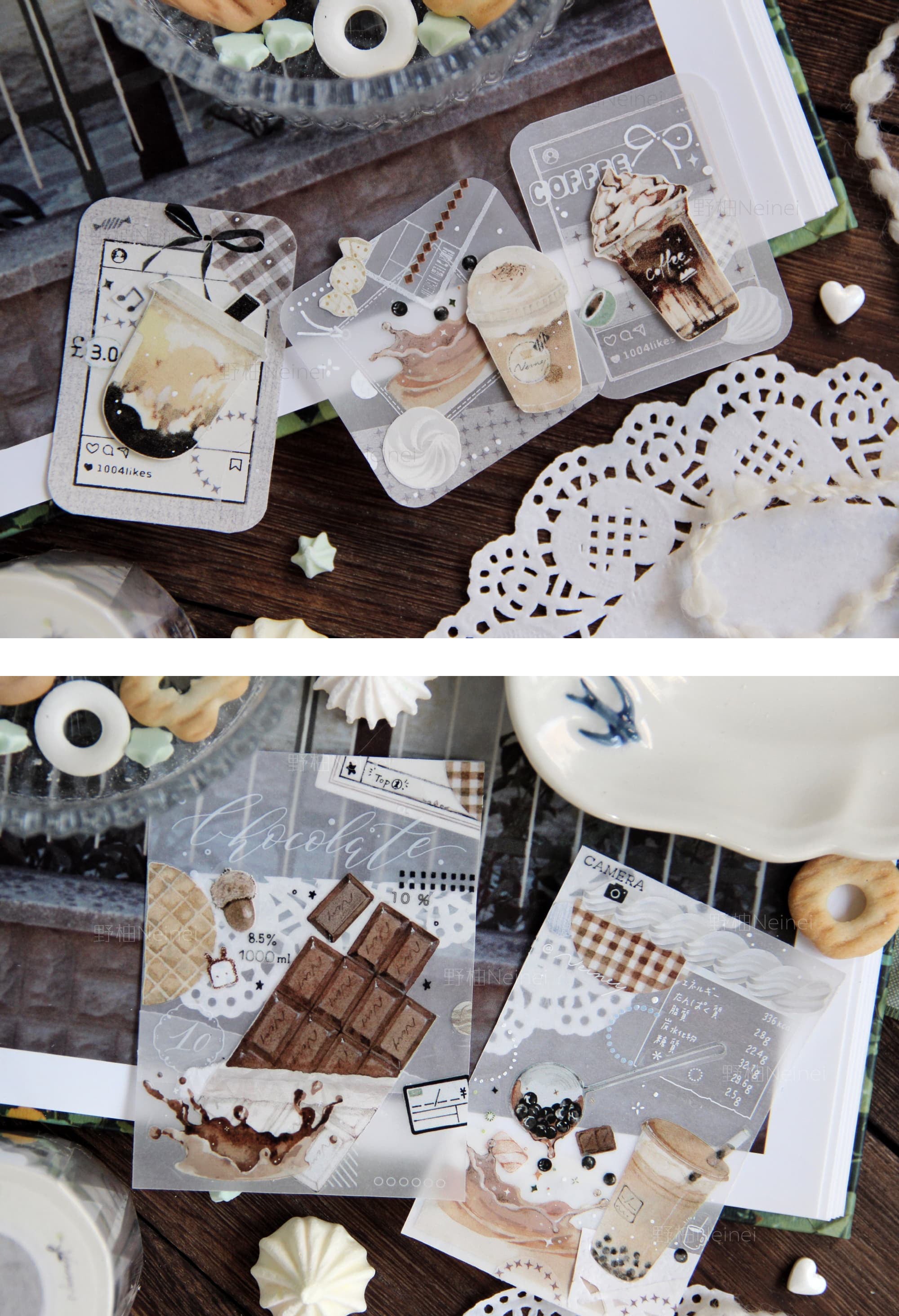 Neinei Illustration Masking Tape: Milk Tea