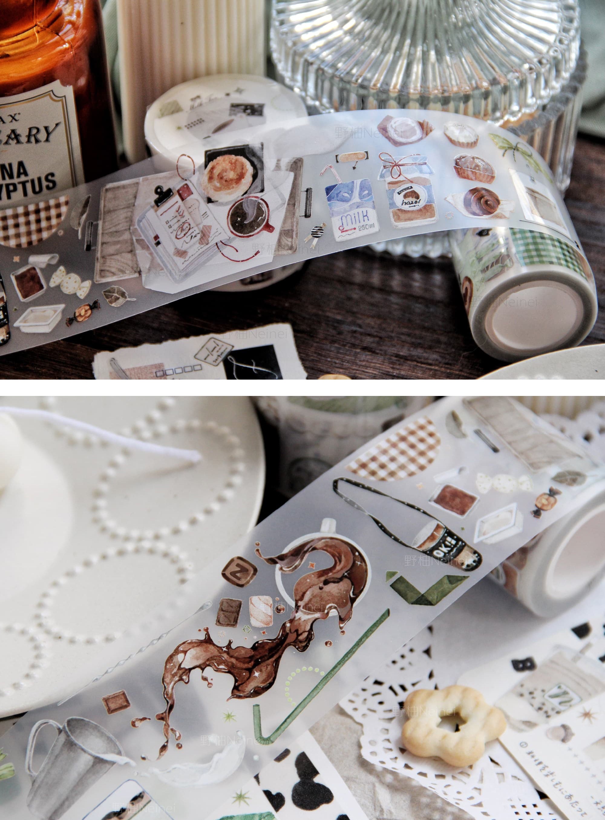 Neinei Illustration Masking Tape: Milk Tea
