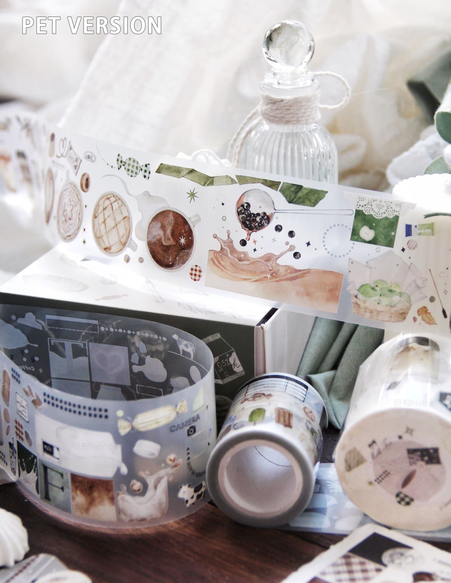 Neinei Illustration Masking Tape: Milk Tea