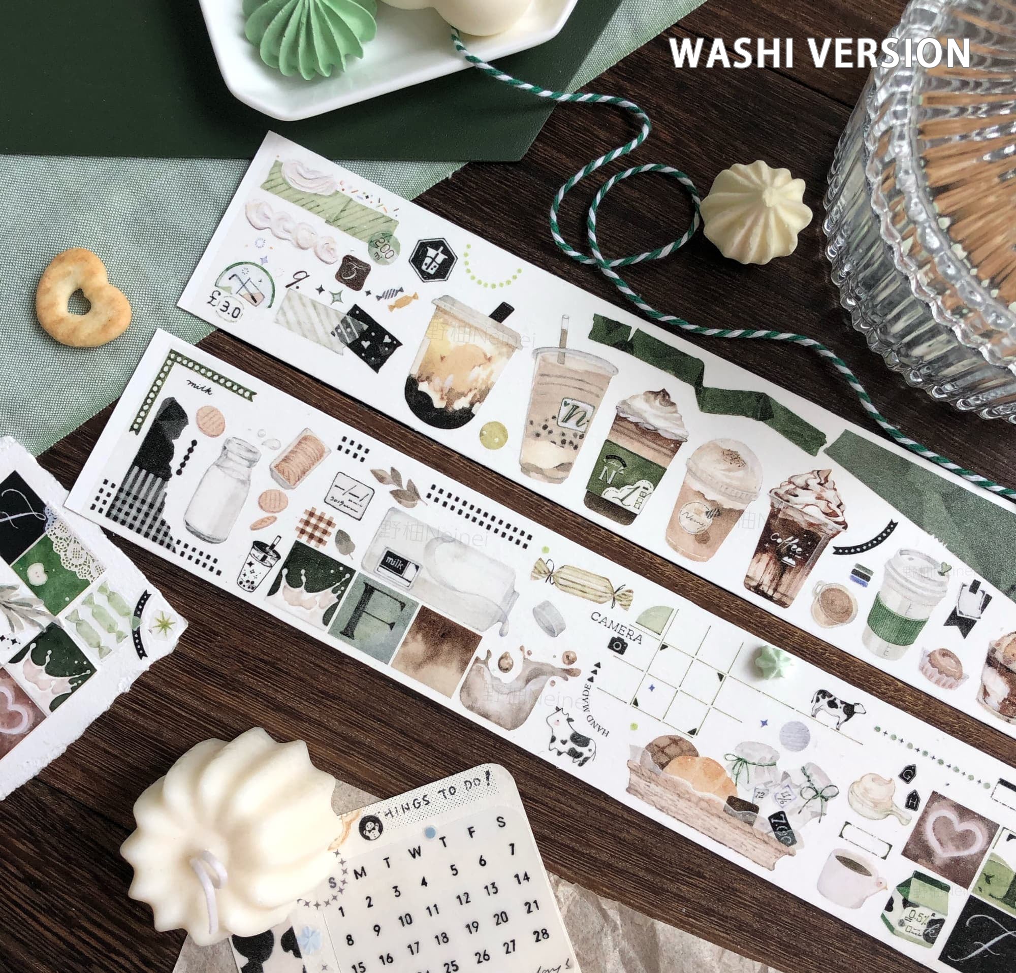 Neinei Illustration Masking Tape: Milk Tea