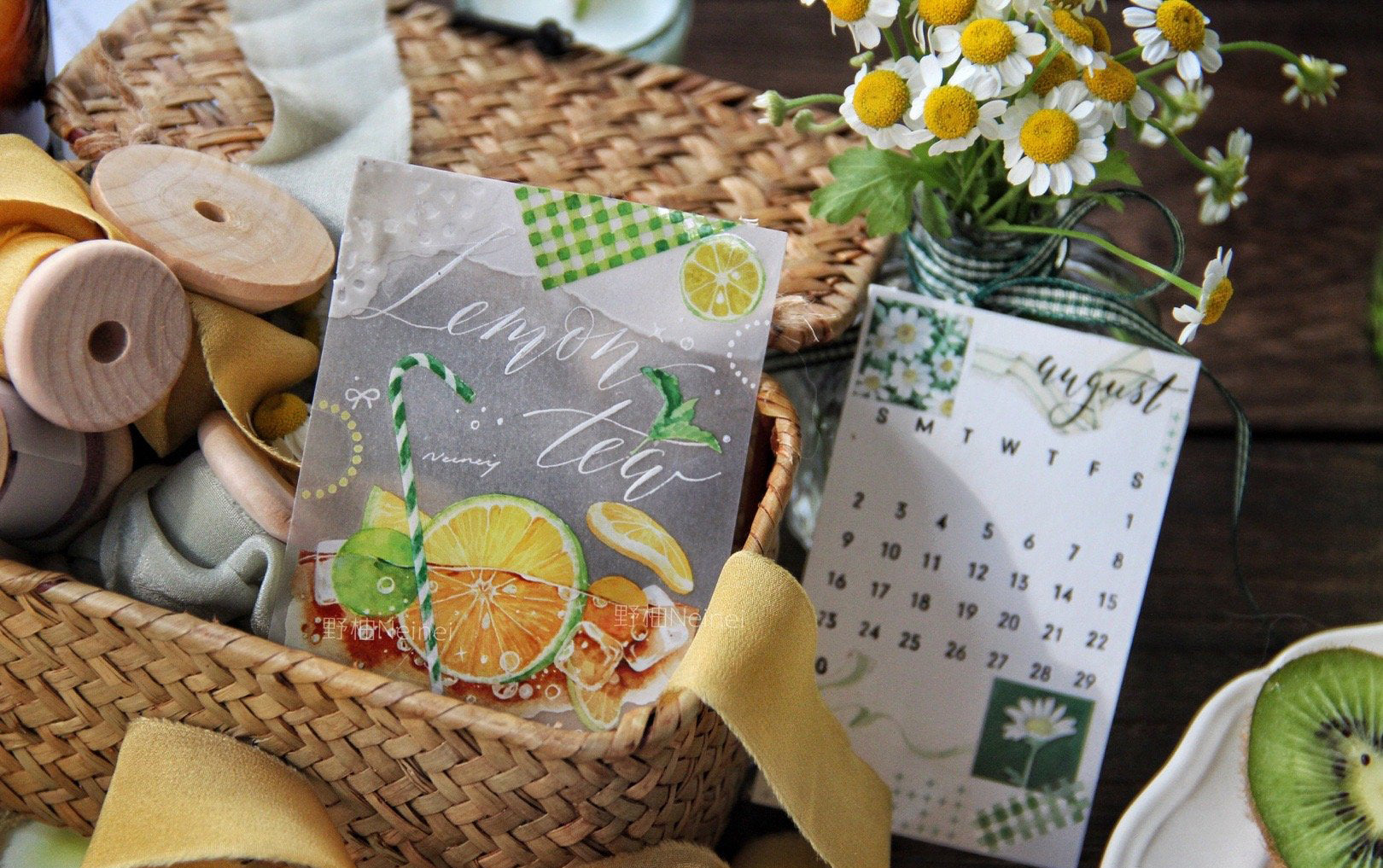 Neinei Illustration Masking Tape: Orange, Grapes, and Mango