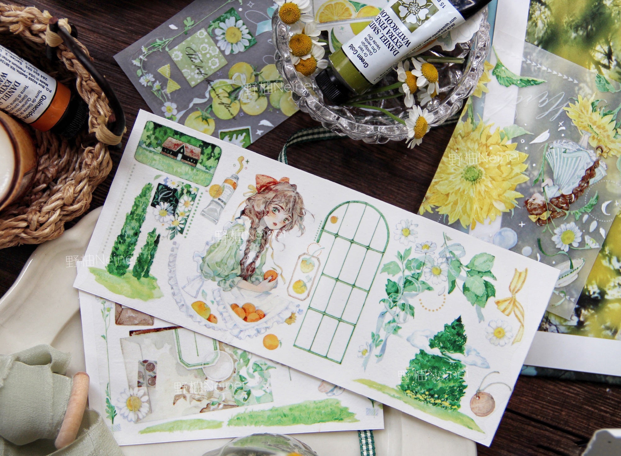 Neinei Illustration Masking Tape: Sunkissed Tangerines