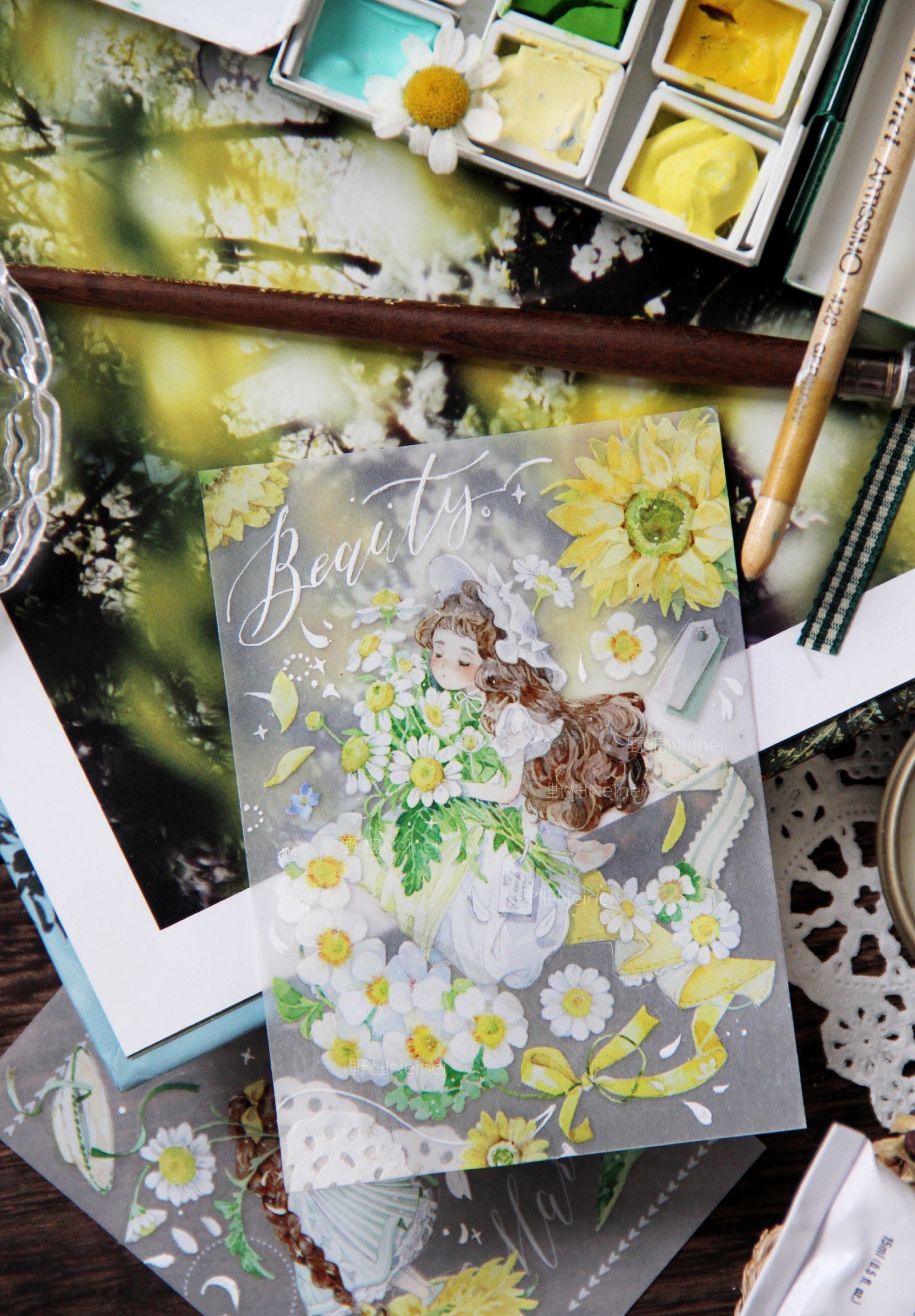 Neinei Illustration Masking Tape: Sunkissed Tangerines