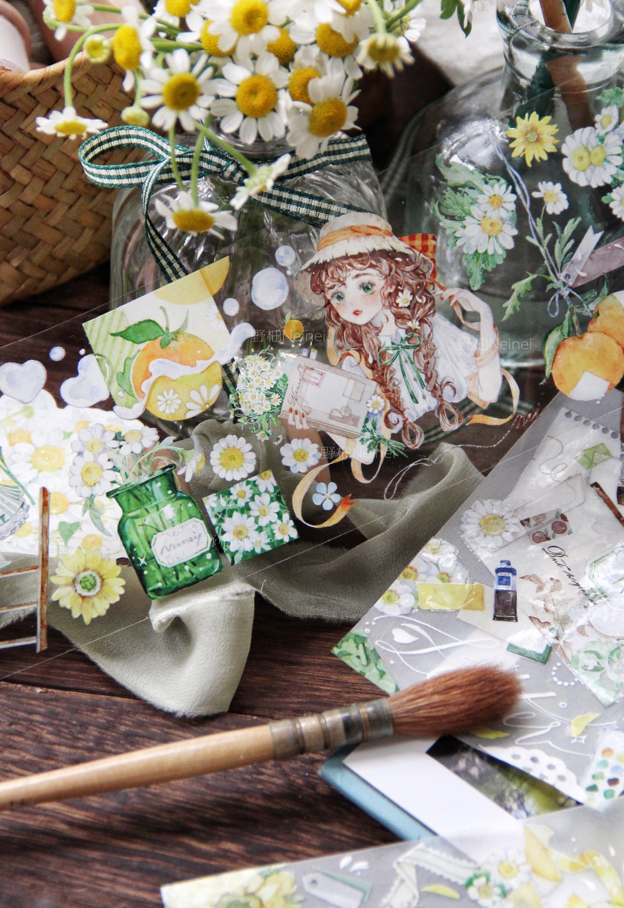 Neinei Illustration Masking Tape: Sunkissed Tangerines