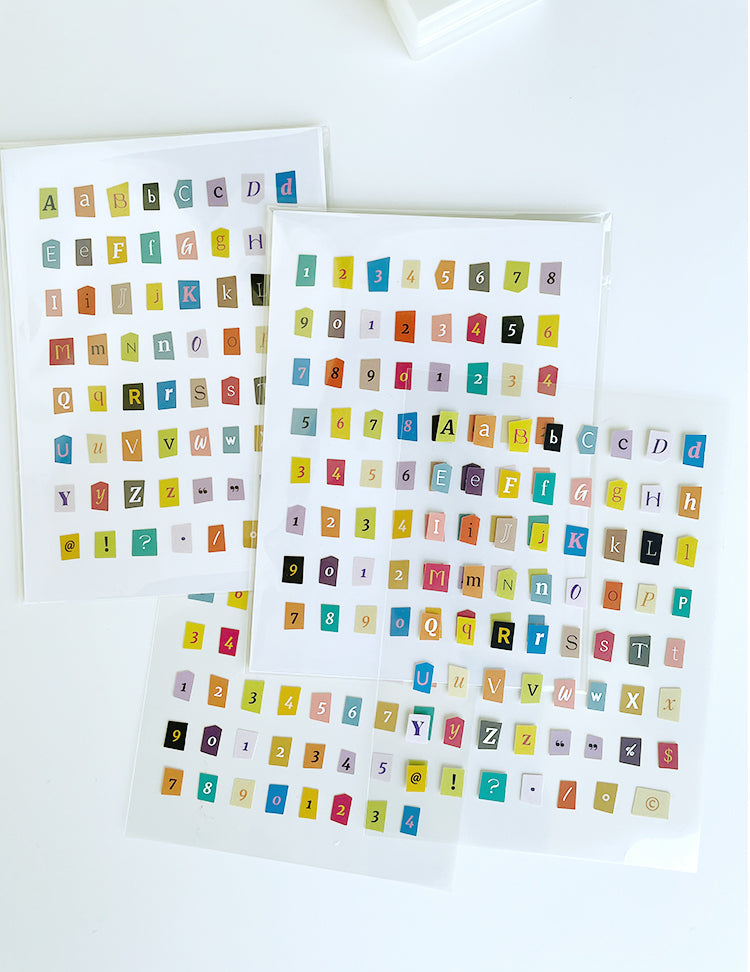 Nekocha Sticker Sheet: Letters and Numbers