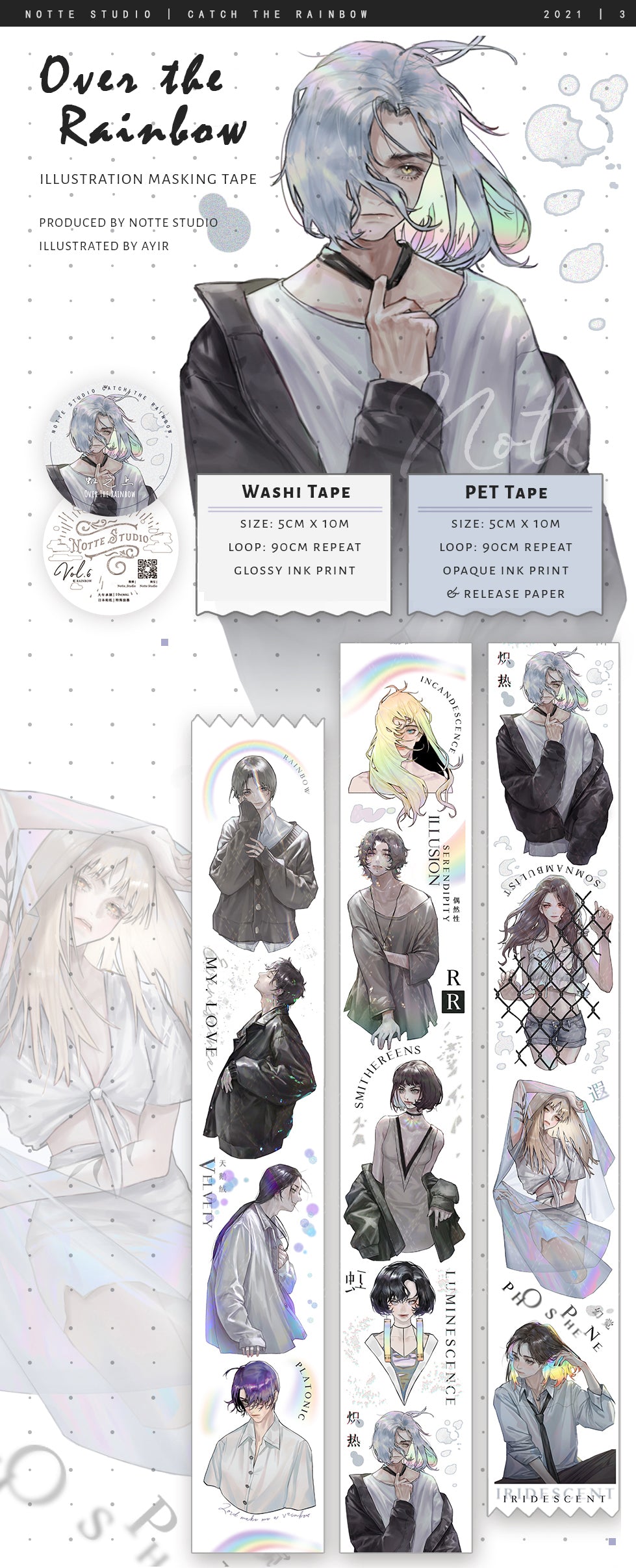 Notte Studio Masking Tape: Over the Rainbow