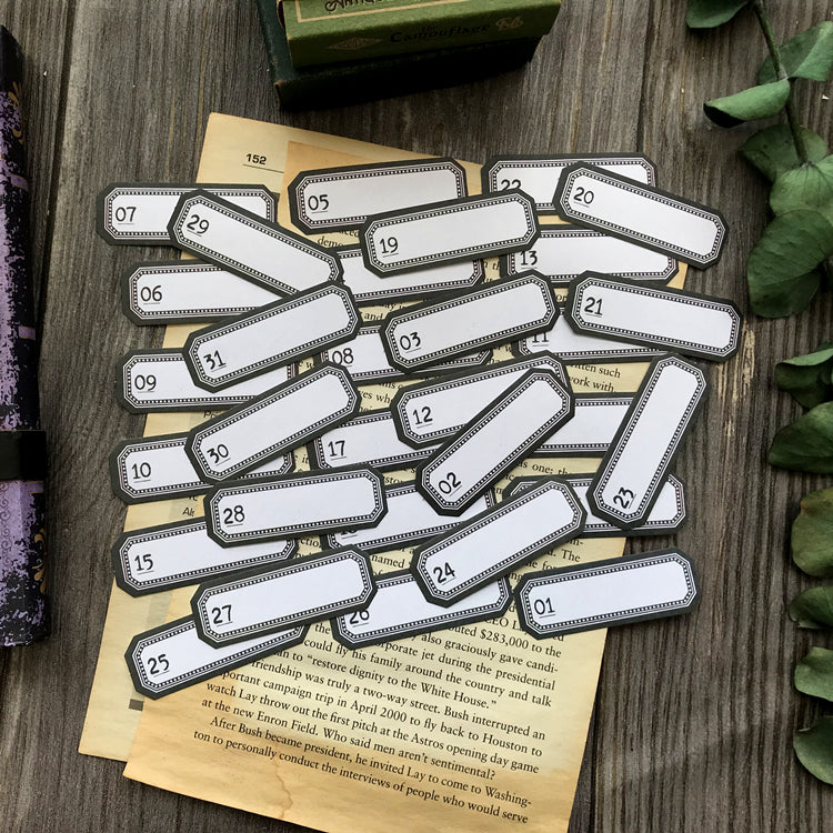 Vintage Calendar Label Stickers