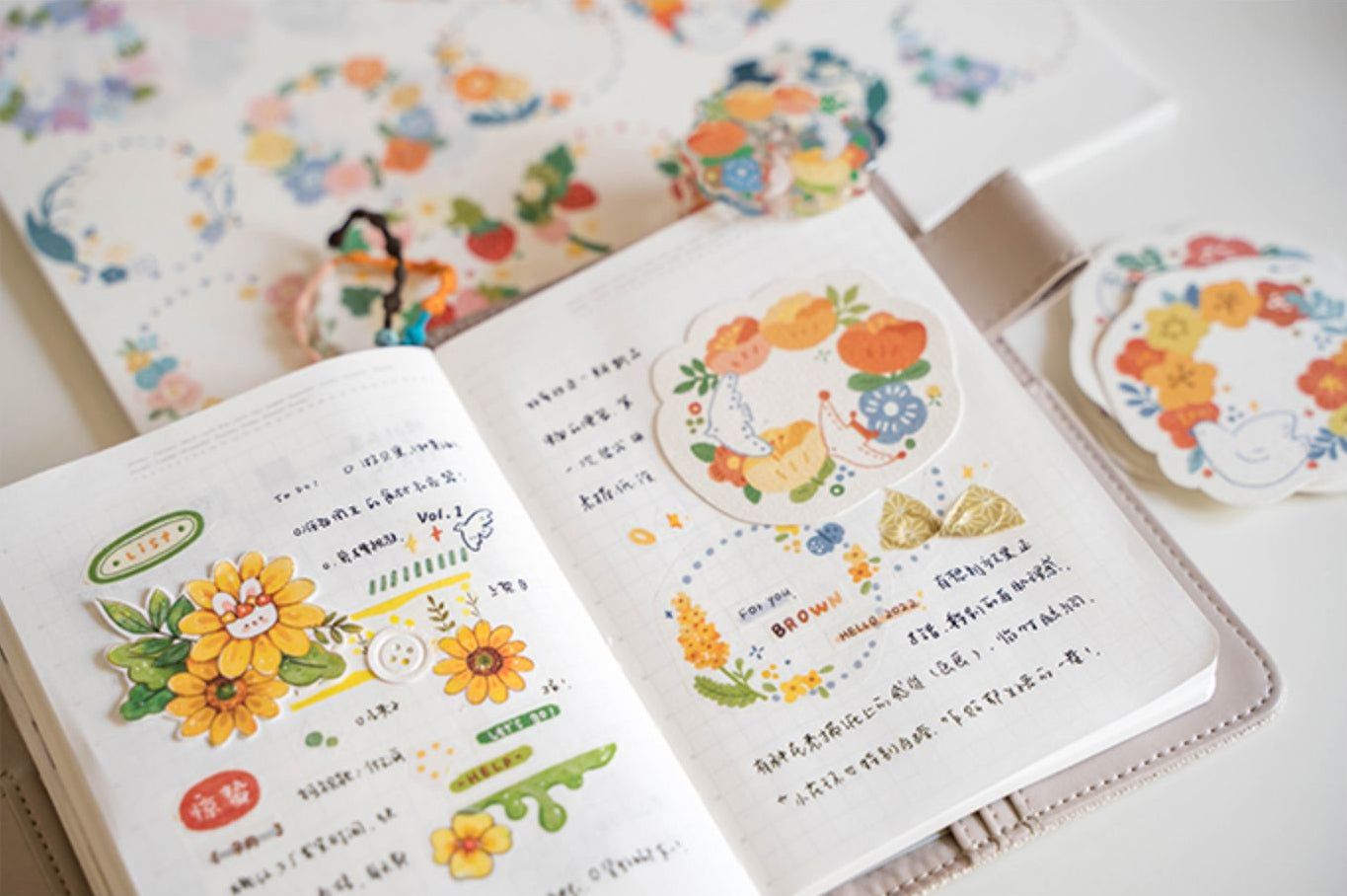 Orange Studio Masking Tape: Flower Wreaths