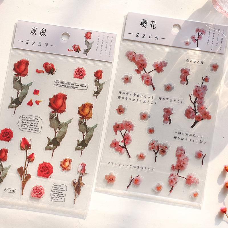 Clear Flowers Sticker Sheet