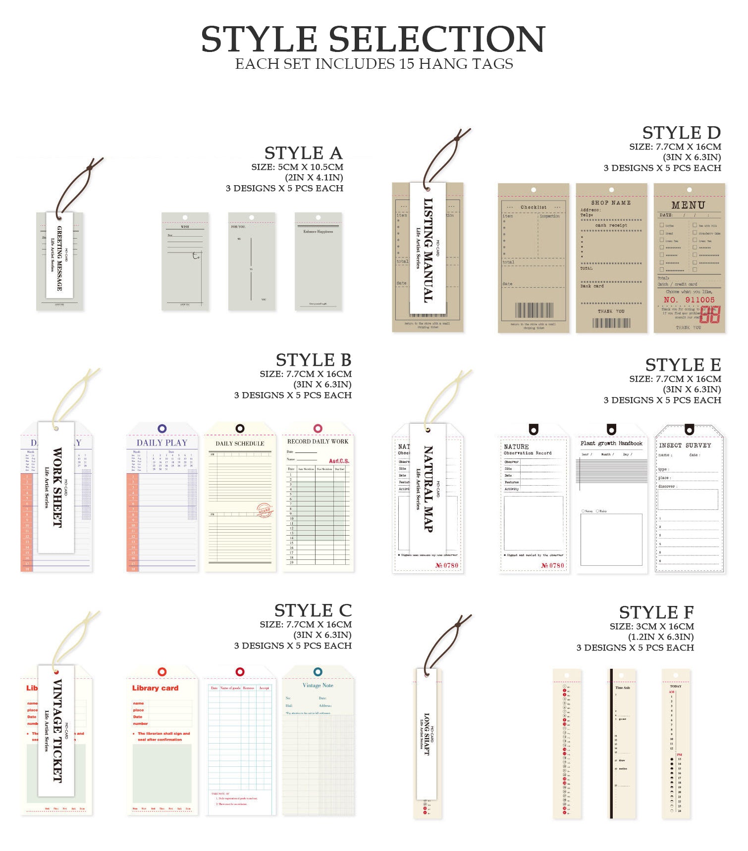 Assorted Cardstock Hang Tags