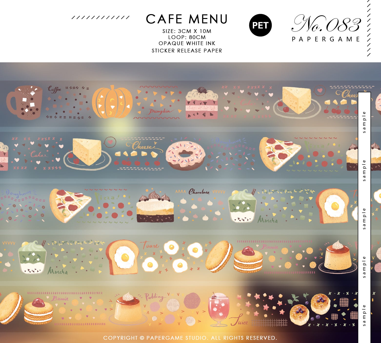 Cafe Menu PET Tape