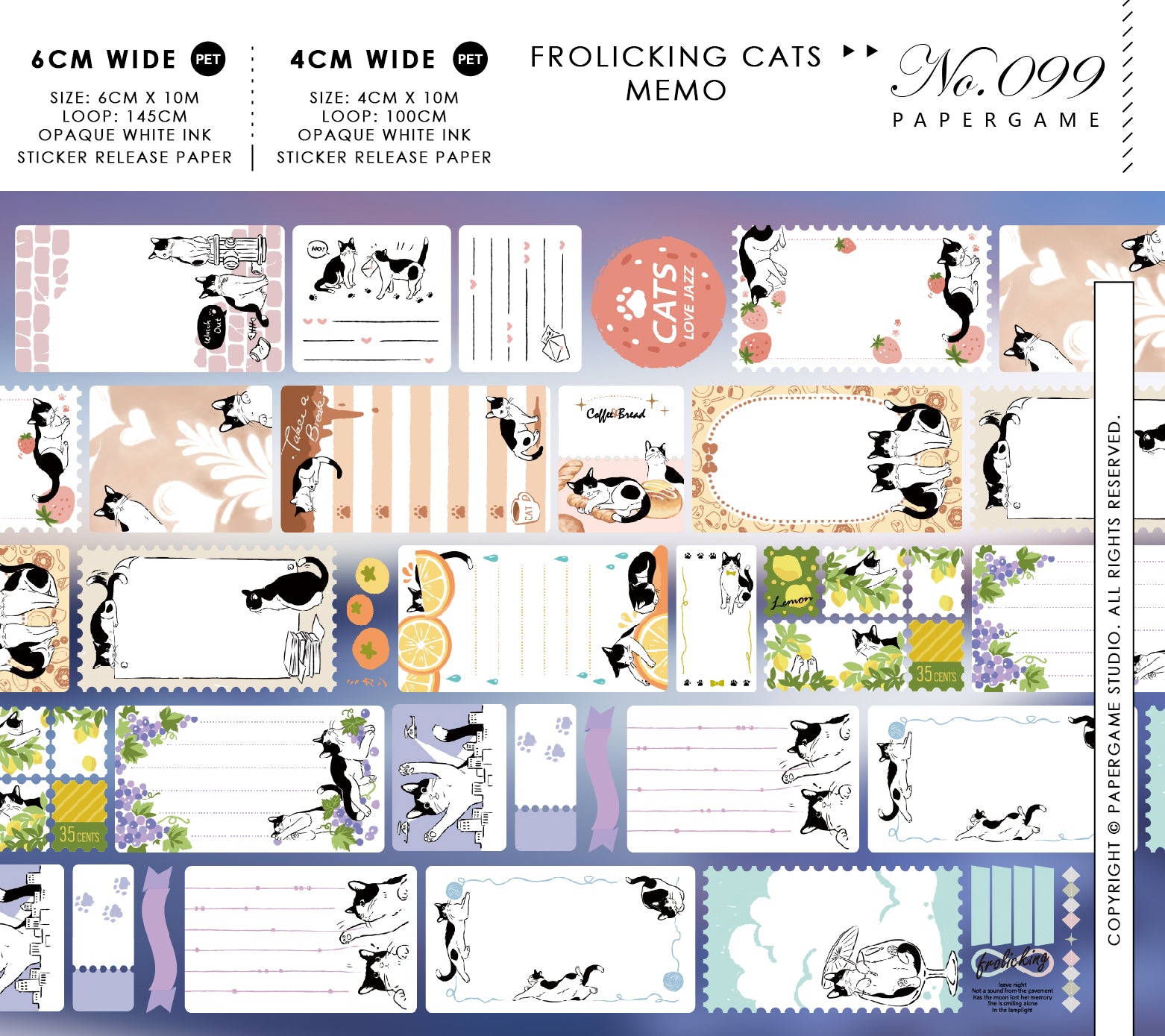 Frolicking Cats: Memo PET Tape
