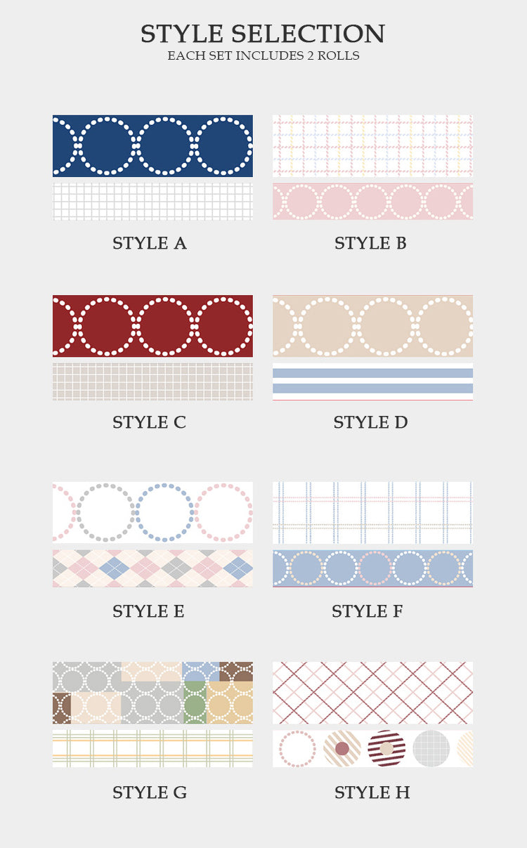 Dots and Checkers Pattern Washi Tape