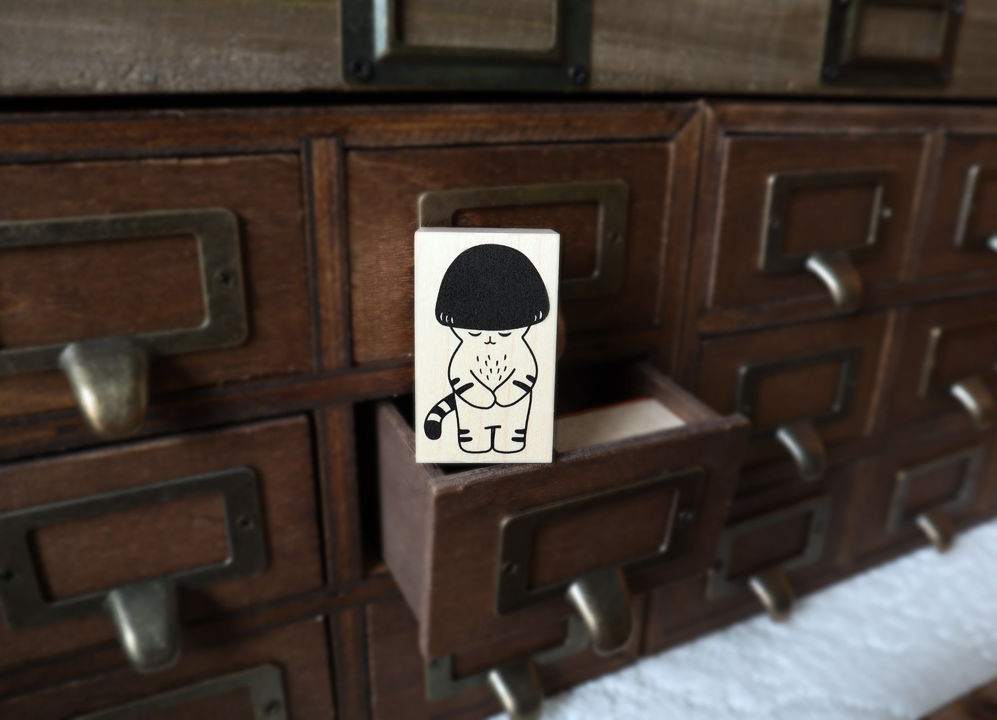 4Legs Rubber Stamp: Mushroom Cats B