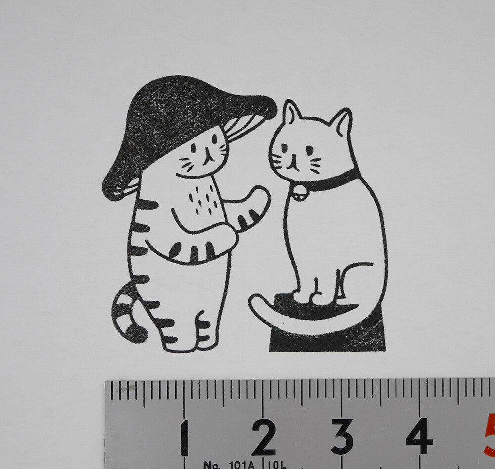 4Legs Rubber Stamp: Mushroom Cats B