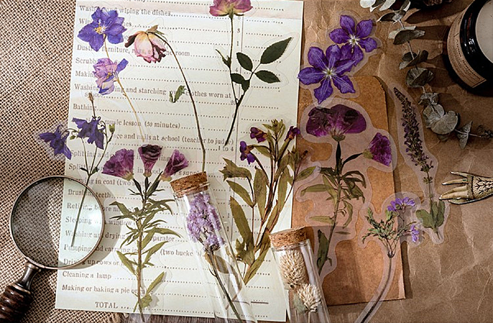 Dried Flowers Clear Stickers Pack