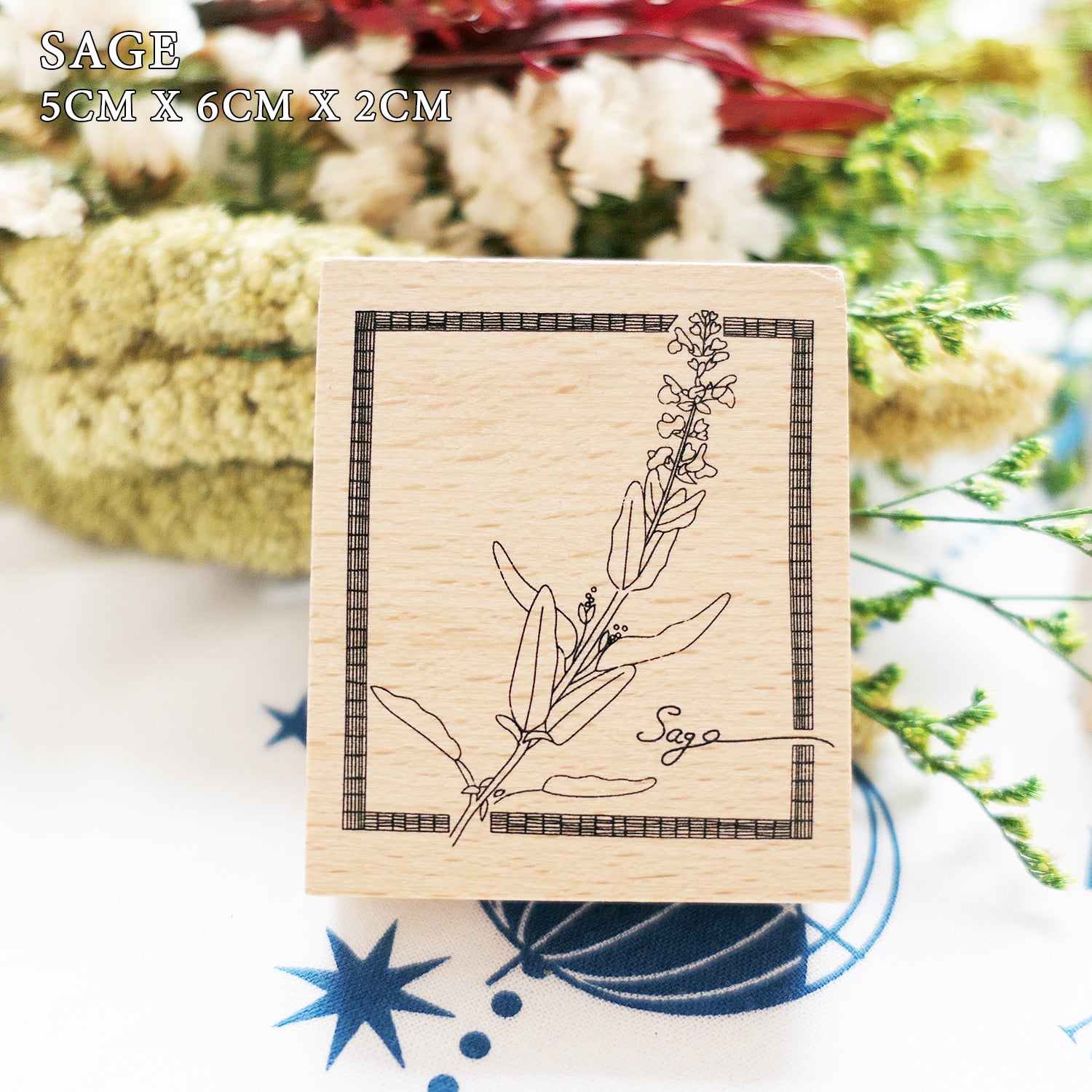 Yowoo Studio Rubber Stamp: Plants Etchings